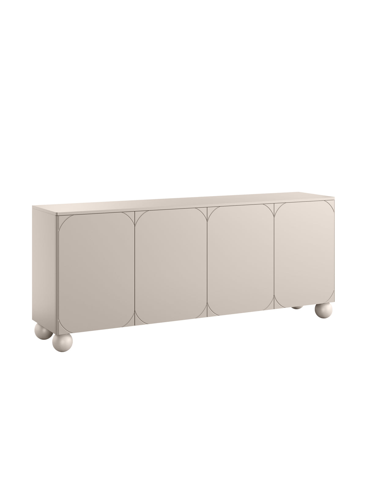 Comodă Sonatia II 200 cm casmir cu patru uși și picioare rotunde