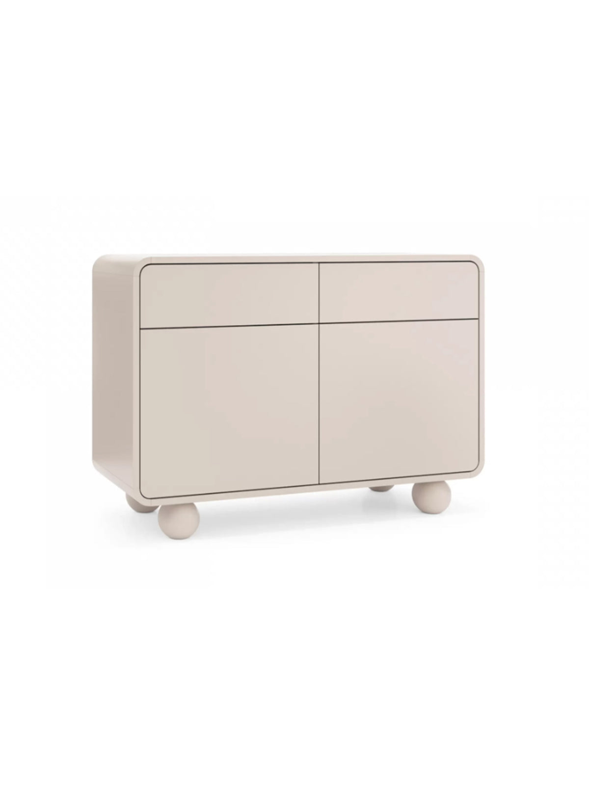 Comodă Vellino 108 cm cashmere cu două sertare și uși, design modern