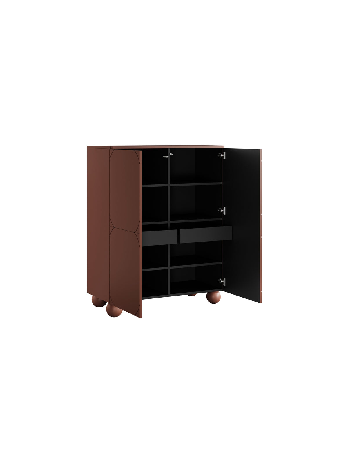 Comoda mare Sonatia II 120 cm z dwoma ukrytymi sertare - burgundy
