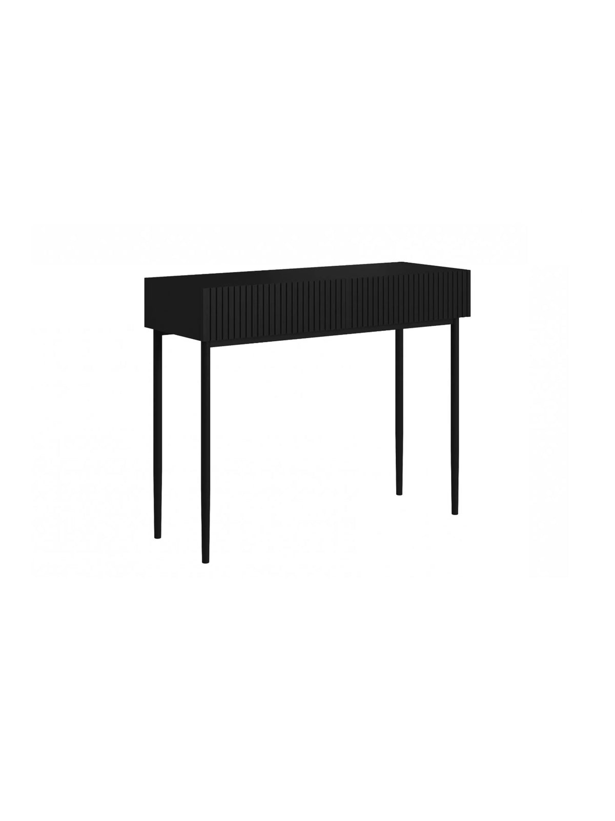 Consolă Nicole 100 cm negru mat cu fronturi rigate și picioare negre