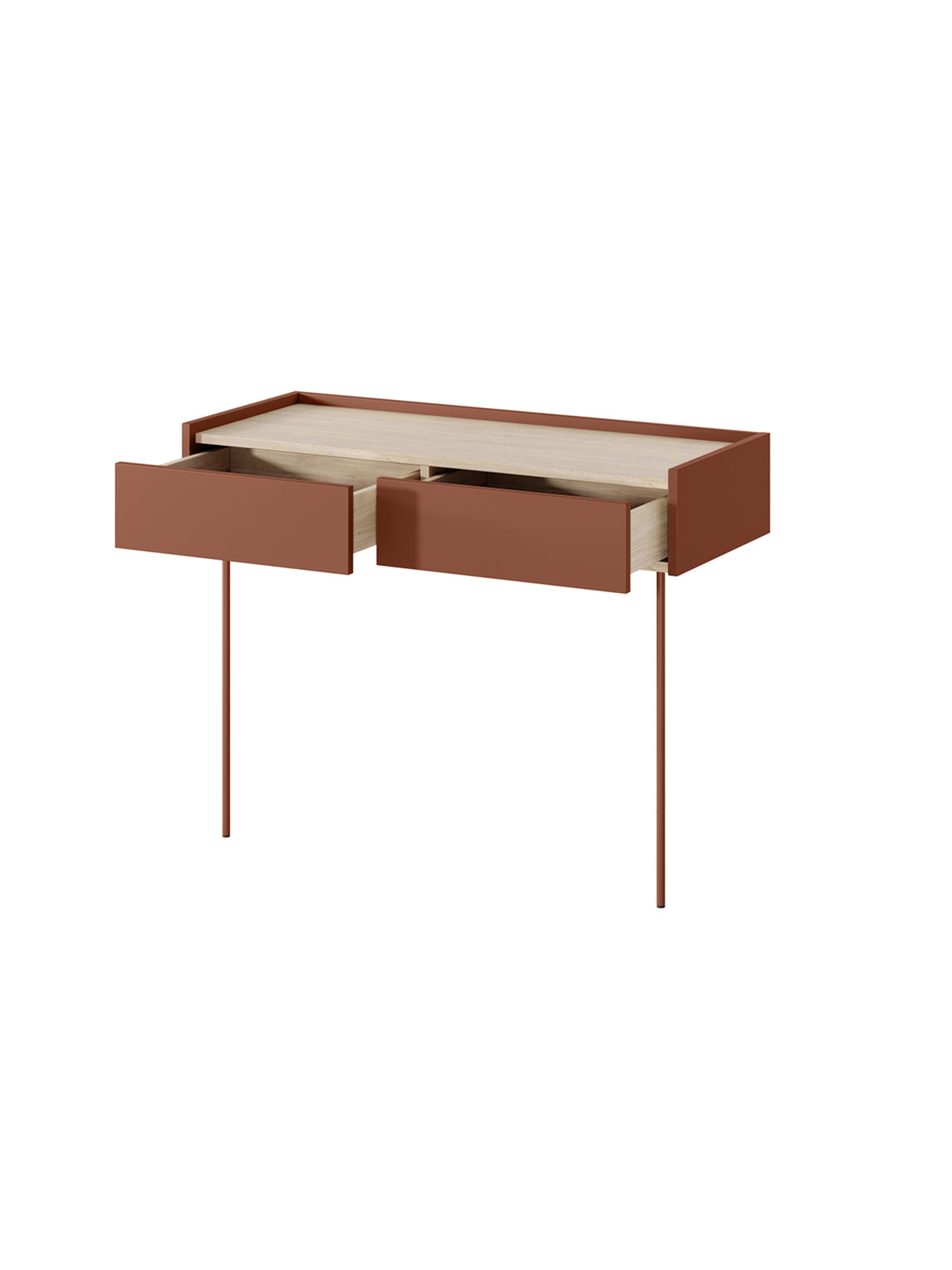 Toaletă Desin 100 cm ceramic red cu două sertare și picioare metalice