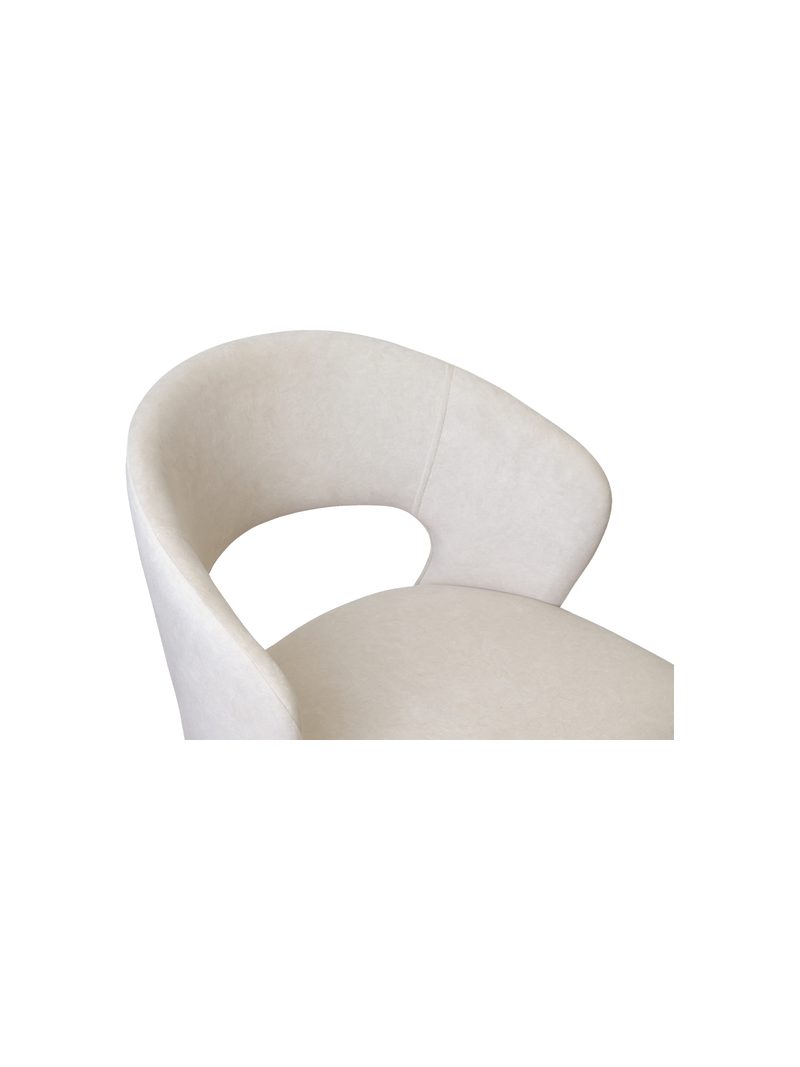 Scaun din lemn Luna cu șezut și spătar tapițate deschis la culoare