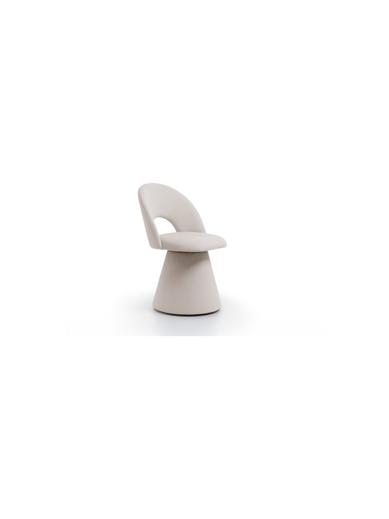 Scaun tapițat Aveliro cu design modern, culoare deschisă.