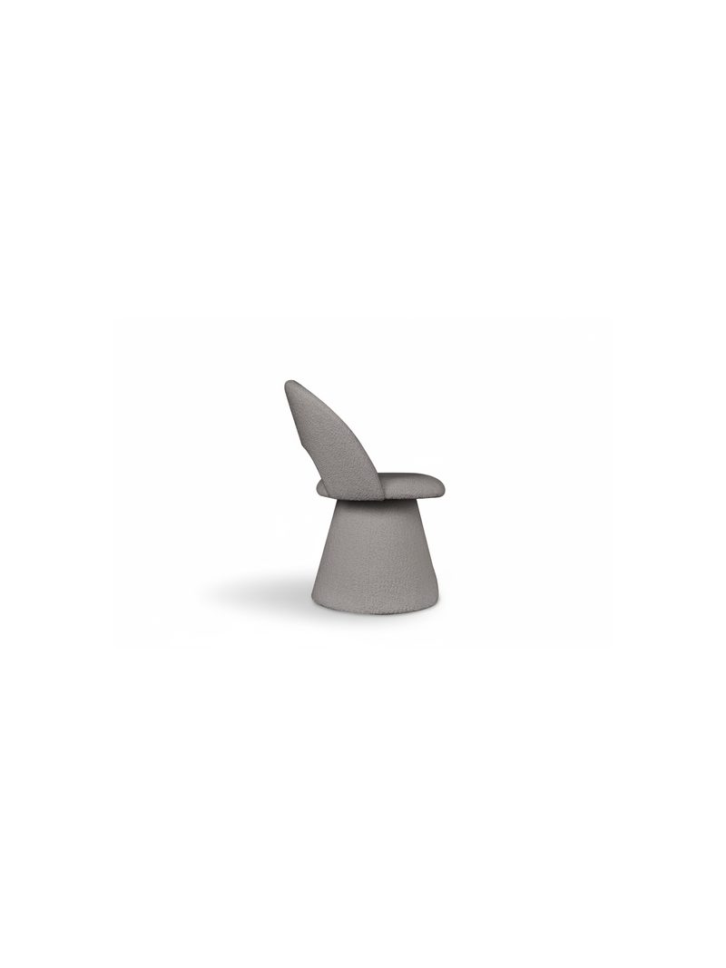 Scaun tapițat rotativ Aveliro Spin cu material bouclé gri deschis