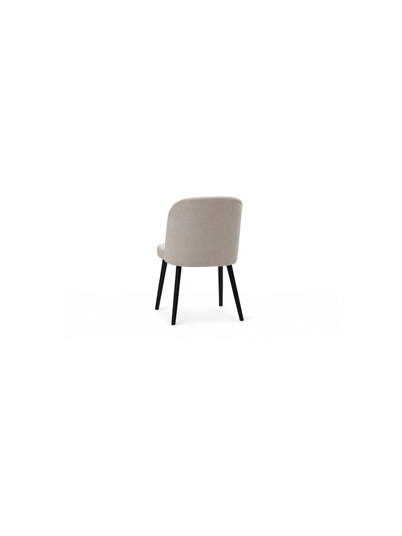 Scaun tapitat Azarro 2 gri deschis material szenil Wind 05 cu picioare negre, vedere din spate