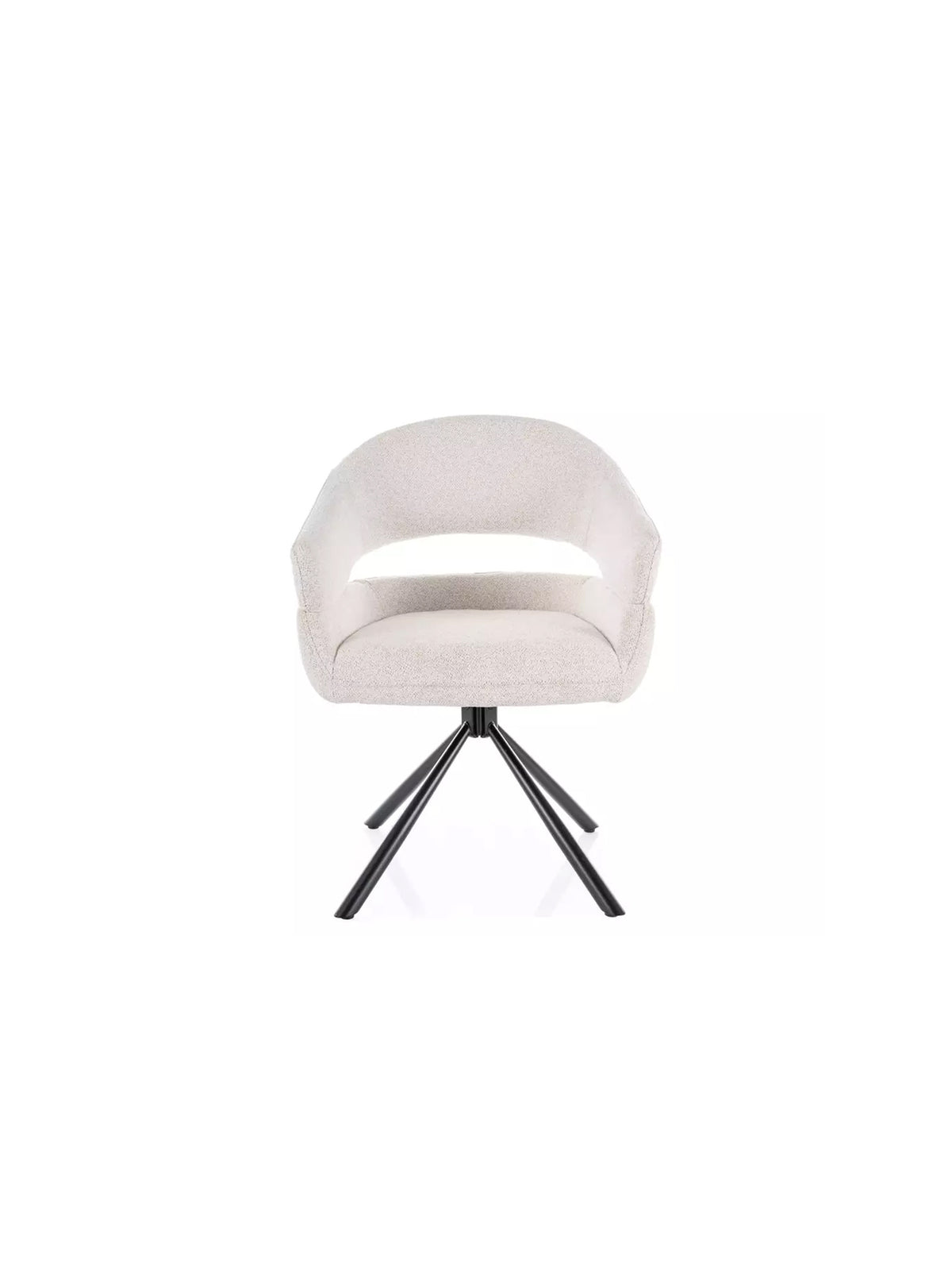 Scaun tapițat rotativ Movelix bej boucle Raven 22 picioare metalice negre