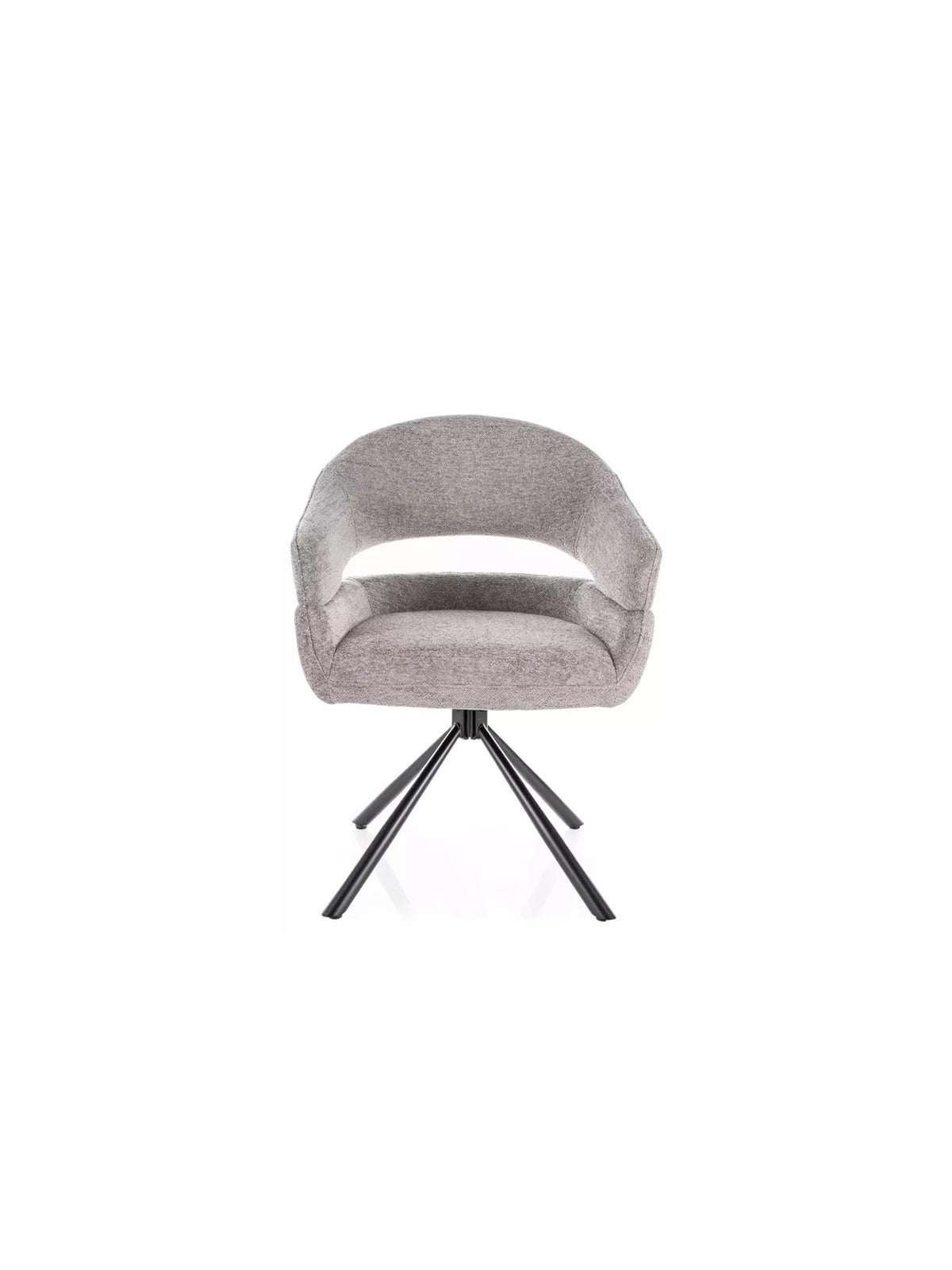 Scaun tapitat Movelix rotativ cu material boucle gri Raven 07 și picioare metalice negre