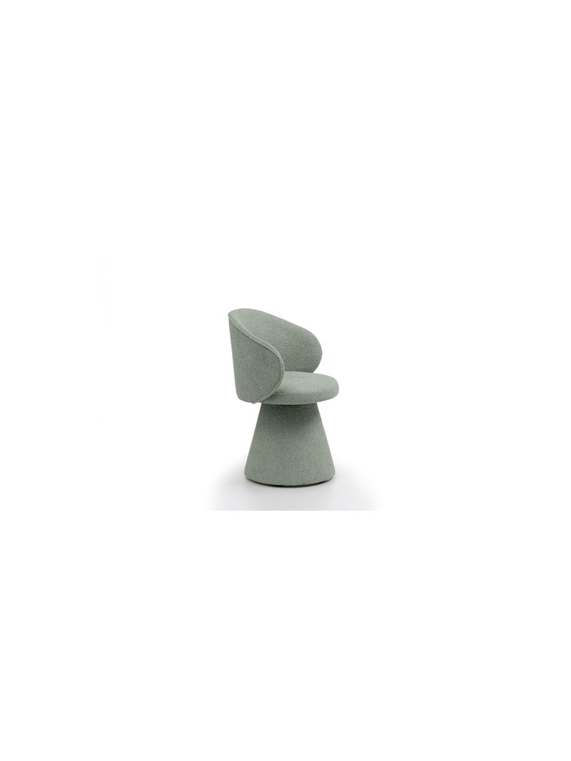 Scaun tapitat Orevi Spin rotativ, verde deschis bouclé Catch Me 13