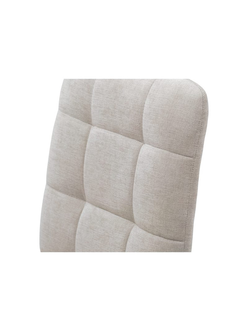 Scaun tapițat Platinum 4 cu spătar gri deschis cu cusături, stil modern