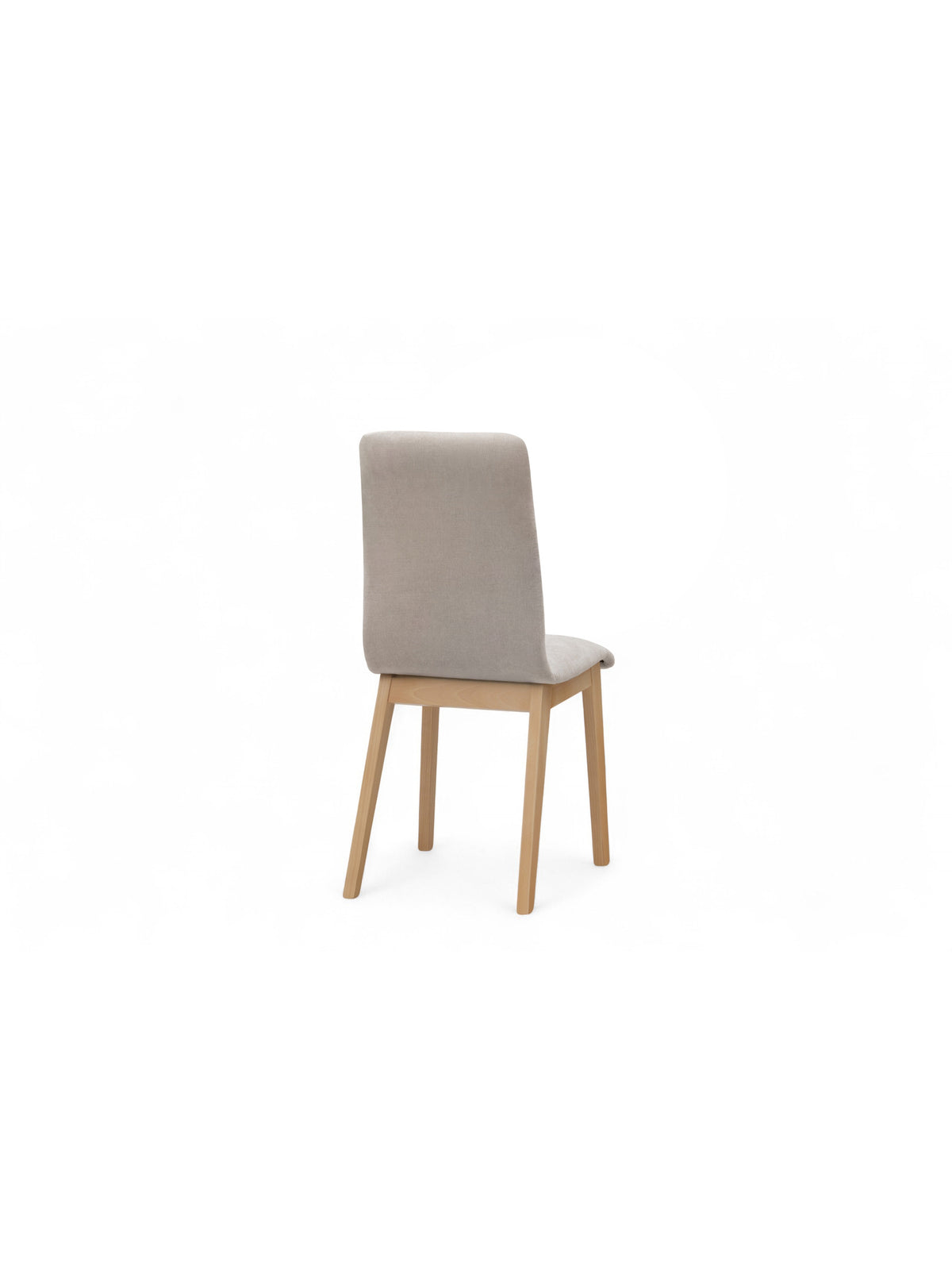 Scaun tapițat Platinum 4 gri deschis material Wind 05, picioare din fag, vedere din spate