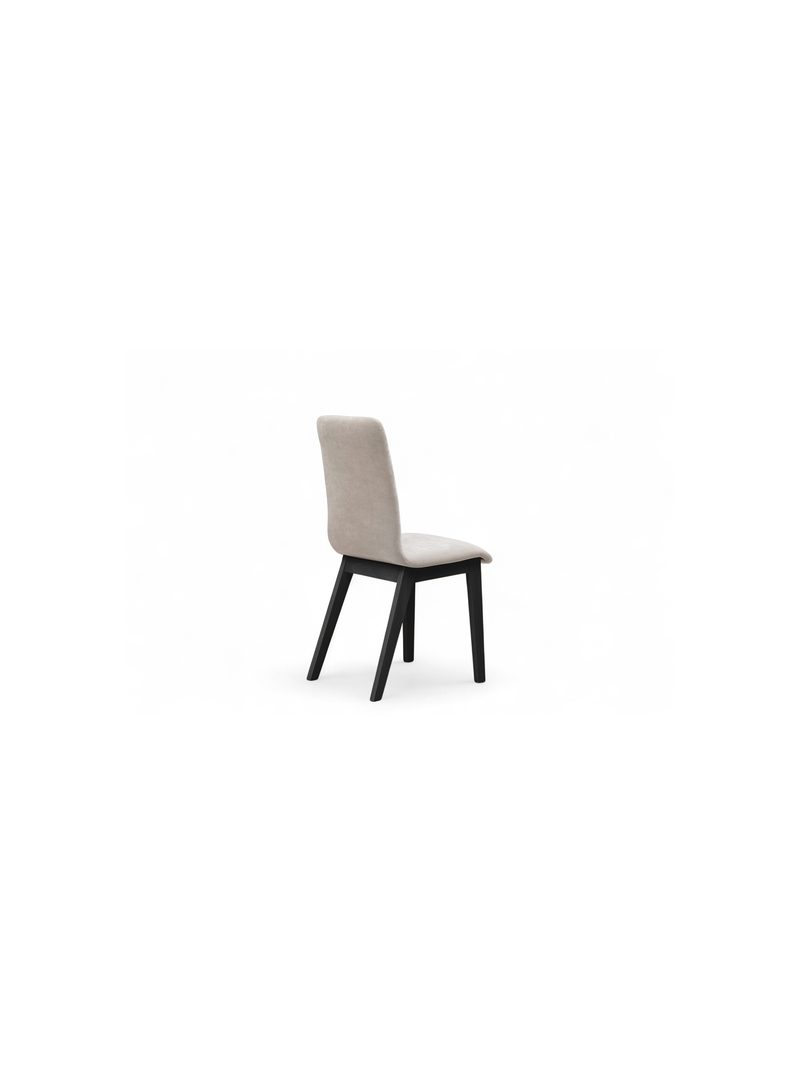 Scaun tapițat Platinum 4 gri deschis szenil Wind 05 cu picioare negre, vedere laterală