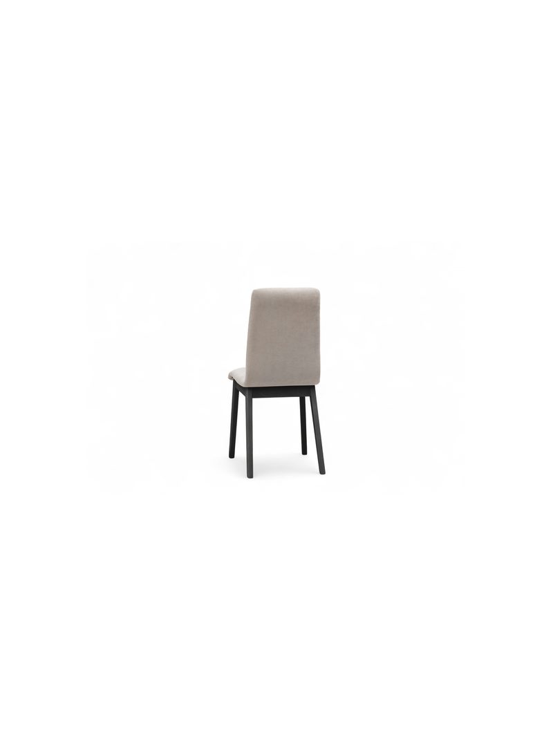 Scaun tapițat Platinum 4 gri deschis szenil Wind 05, picioare negre, vedere din spate