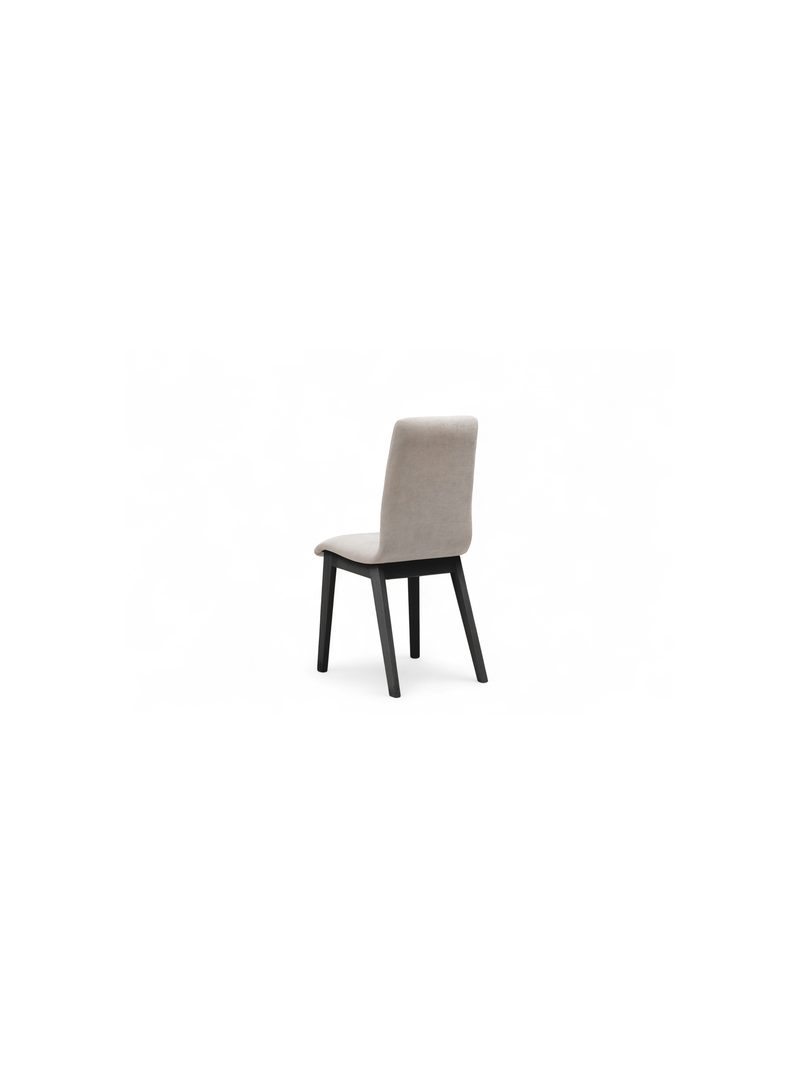 Scaun tapițat Platinum 4 gri deschis szenil Wind 05, picioare negre, vedere din spate