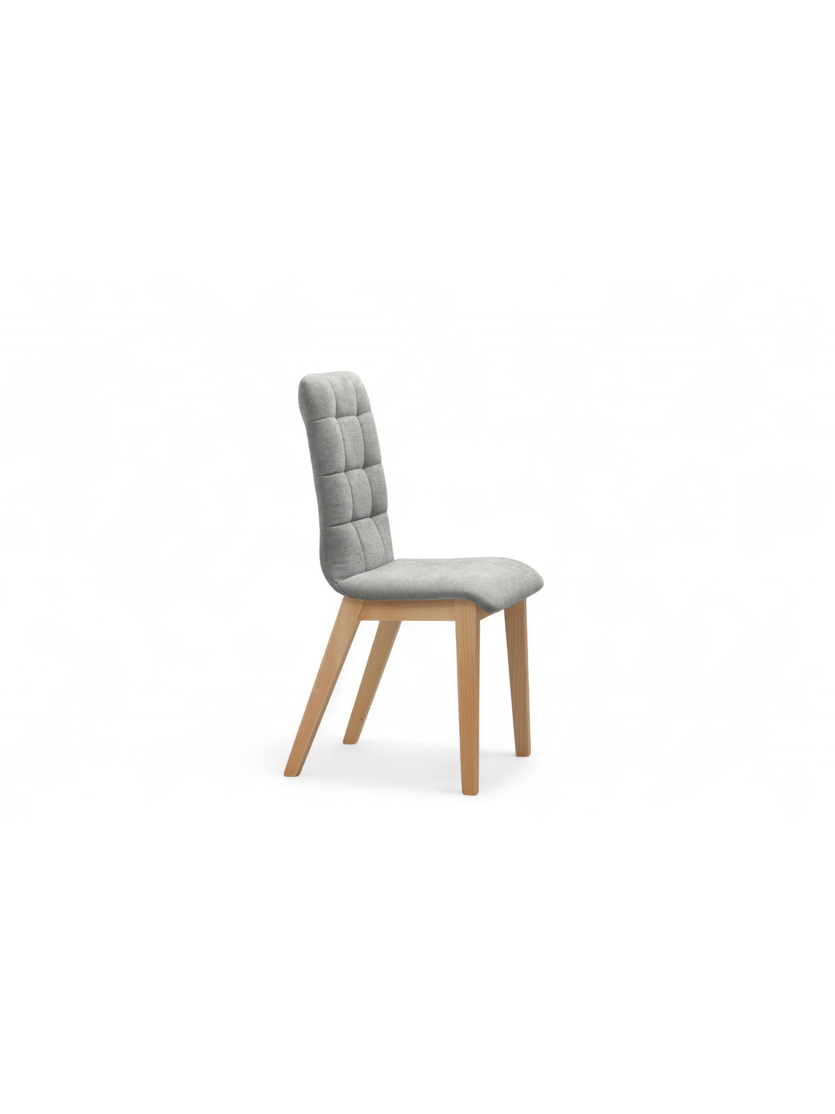 Scaun tapitat Platinum 4, material szenil Wind 90 gri, picioare lemn fag