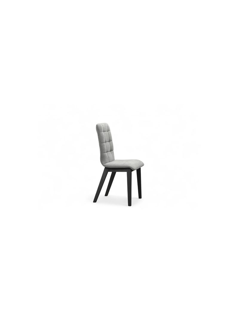 Scaun tapițat Platinum 4 gri szenil Wind 90 cu picioare negre, vedere laterală