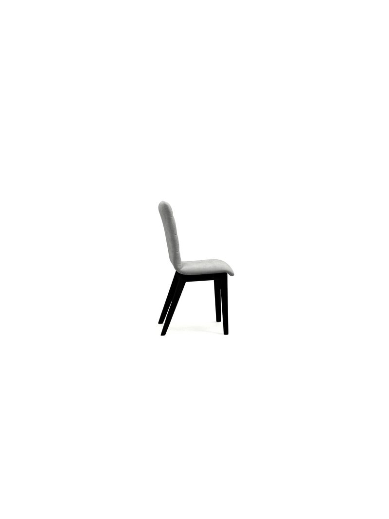 Scaun tapitat Platinum 4 gri szenil Wind 90, picioare negre, vedere laterală