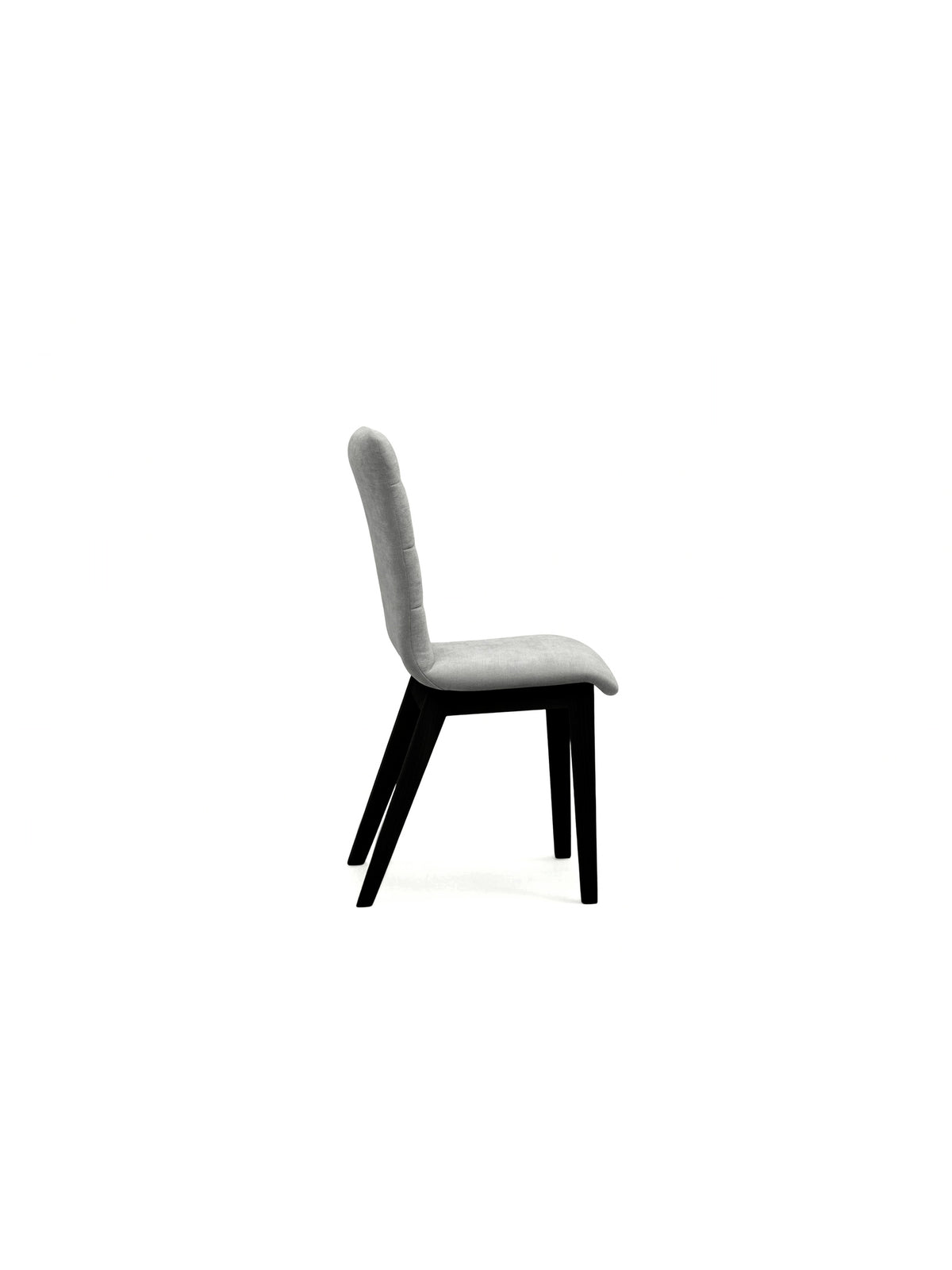 Scaun tapitat Platinum 4 gri szenil Wind 90, picioare negre, vedere laterală