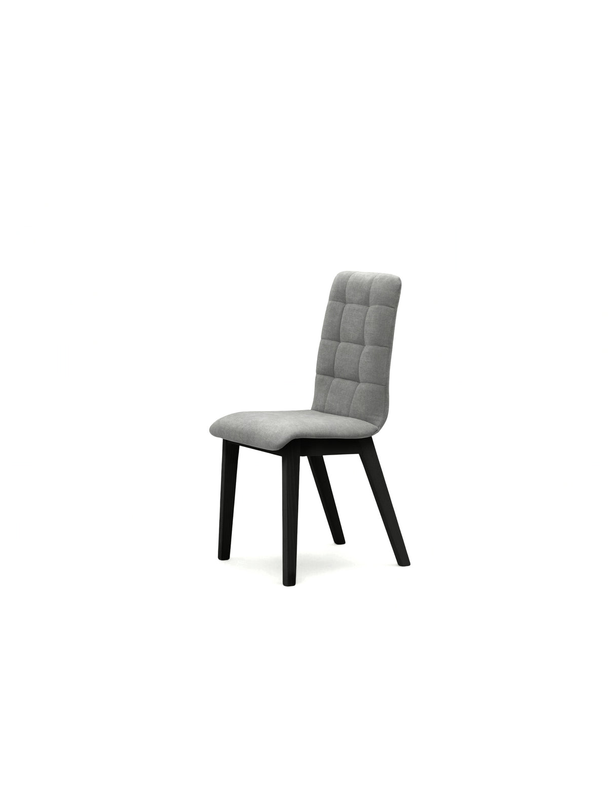 Scaun tapițat Platinum 4 cu stofă Wind 90 gri și picioare negre, vedere laterală
