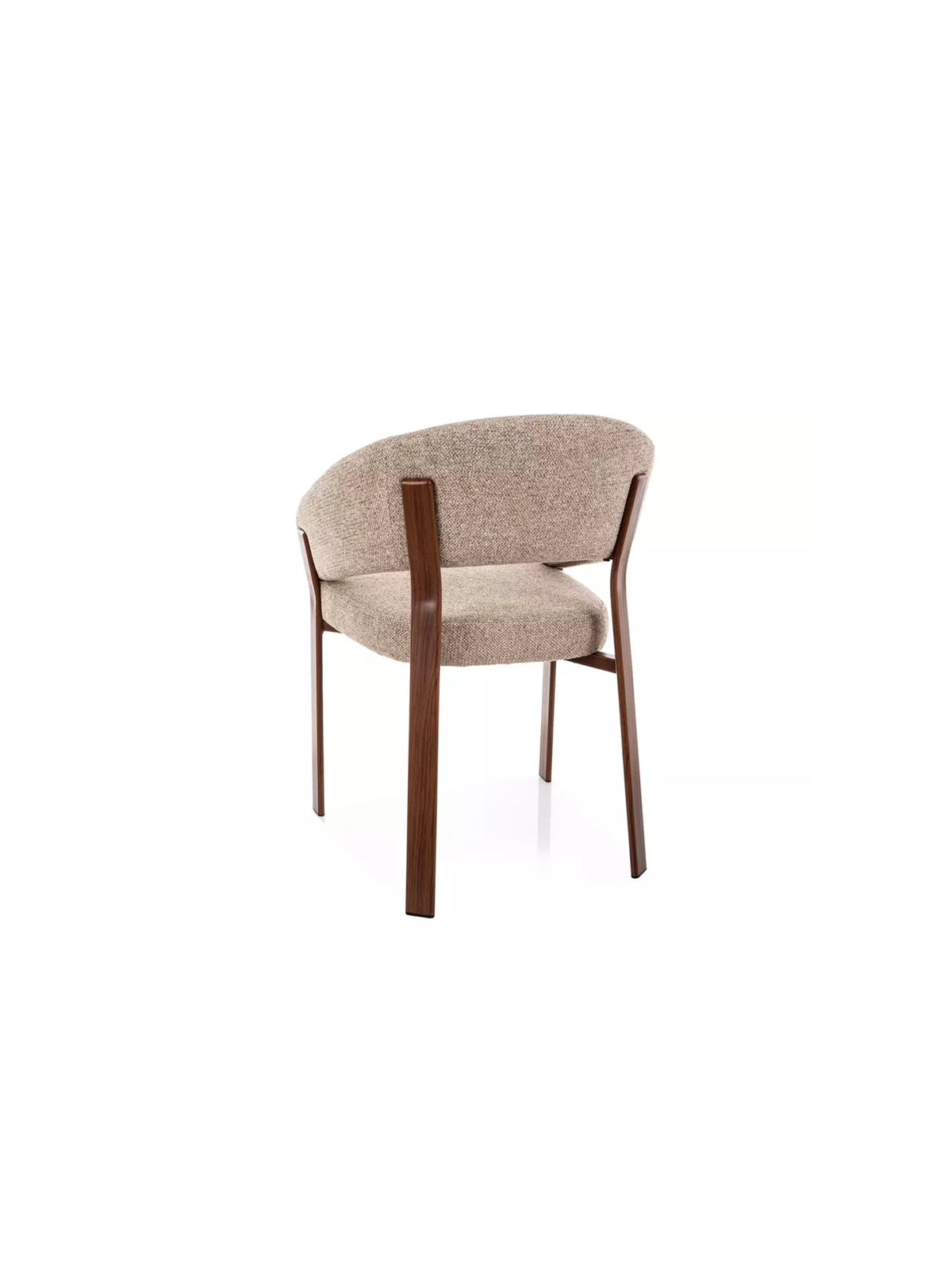 Krzesło tapicerowane Varexo beżowe z metalowymi nóżkami orzech, widok tyłu