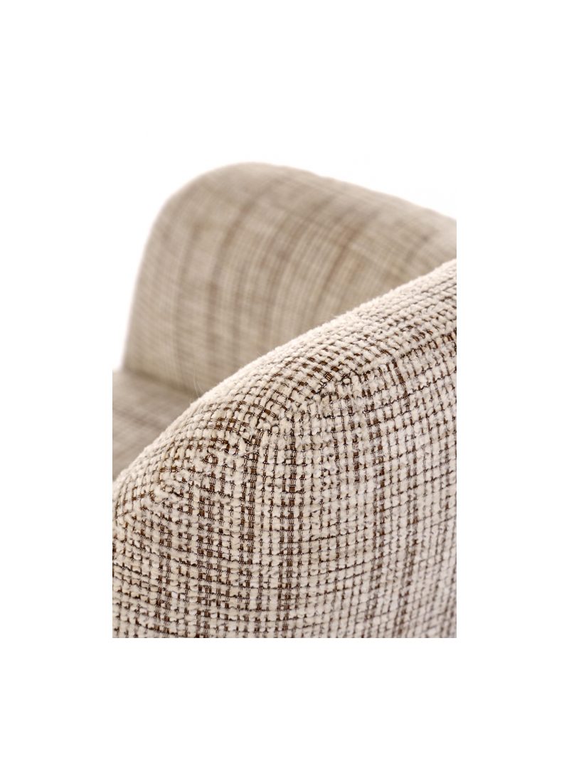 Scaun tapițat rotativ Volaro bej cu picioare metalice negre, detaliu material textil