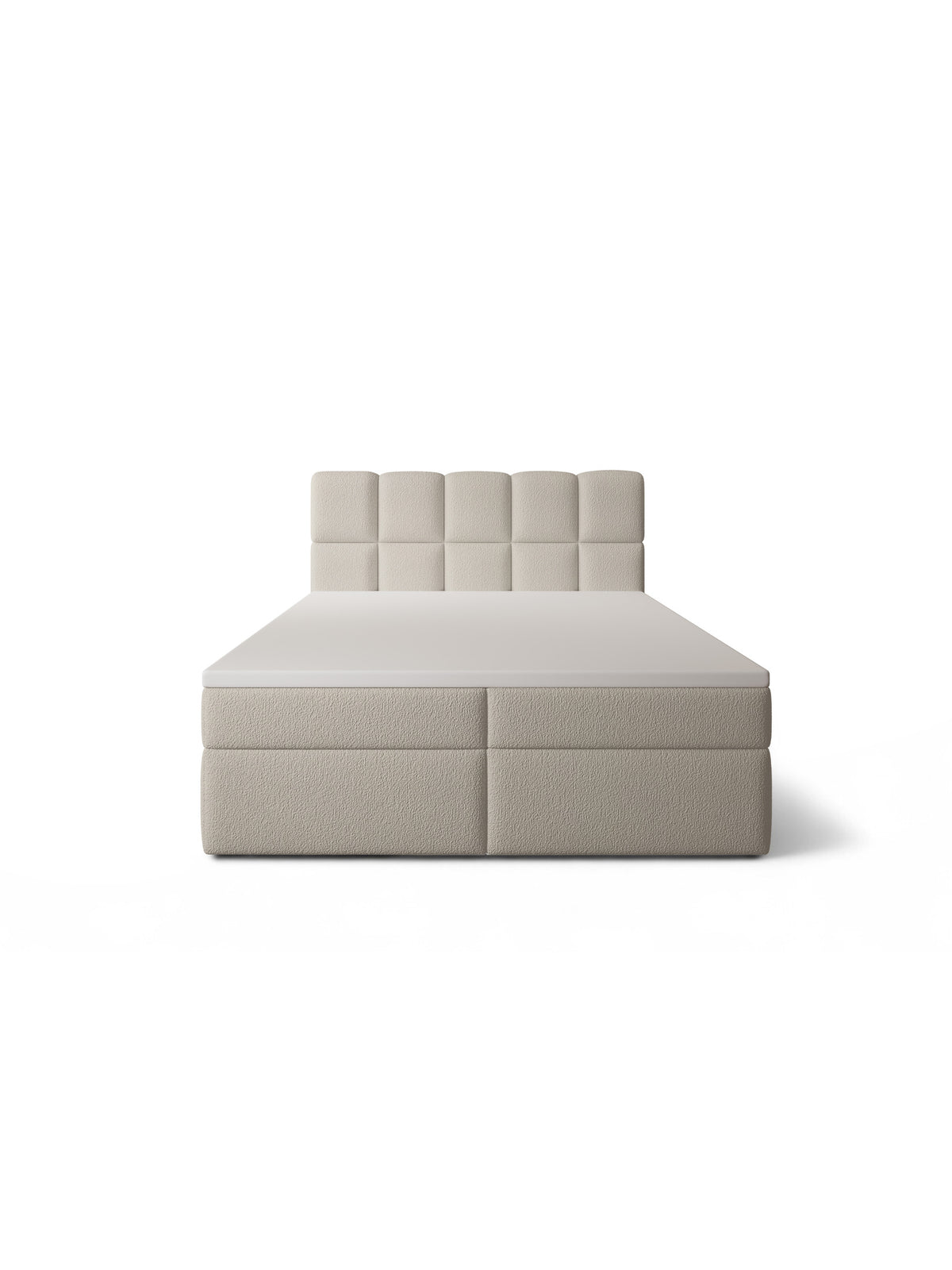 Pat continental Carello 160x200 bej închis boucle Quelle 05 cu tablie capitonată