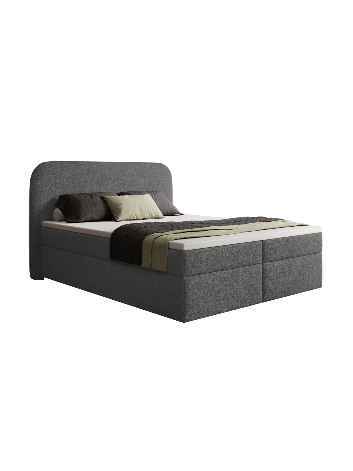 Pat continental Eleris 160x200 gri închis boucle Quelle 92, vedere frontală
