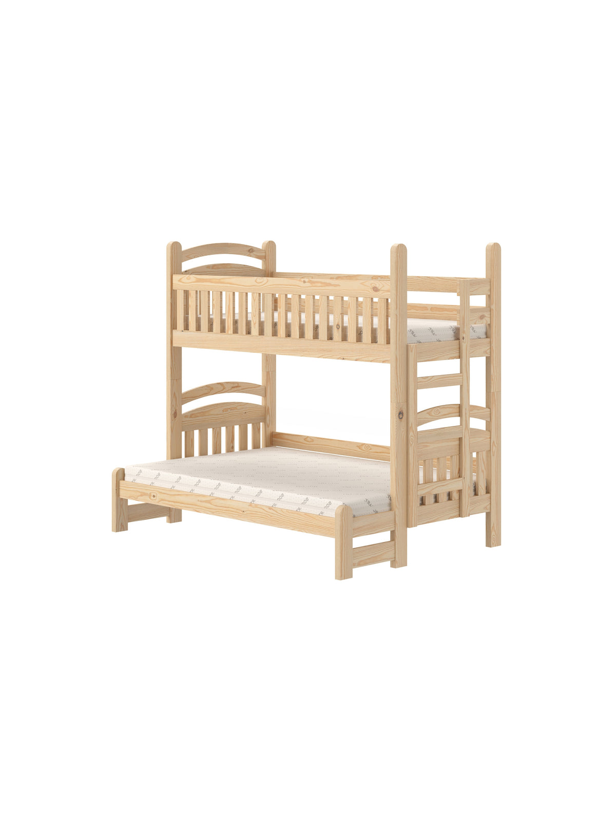 Pat dublu etajat Amely Maxi 80x200/120x200 dreapta din lemn de pin