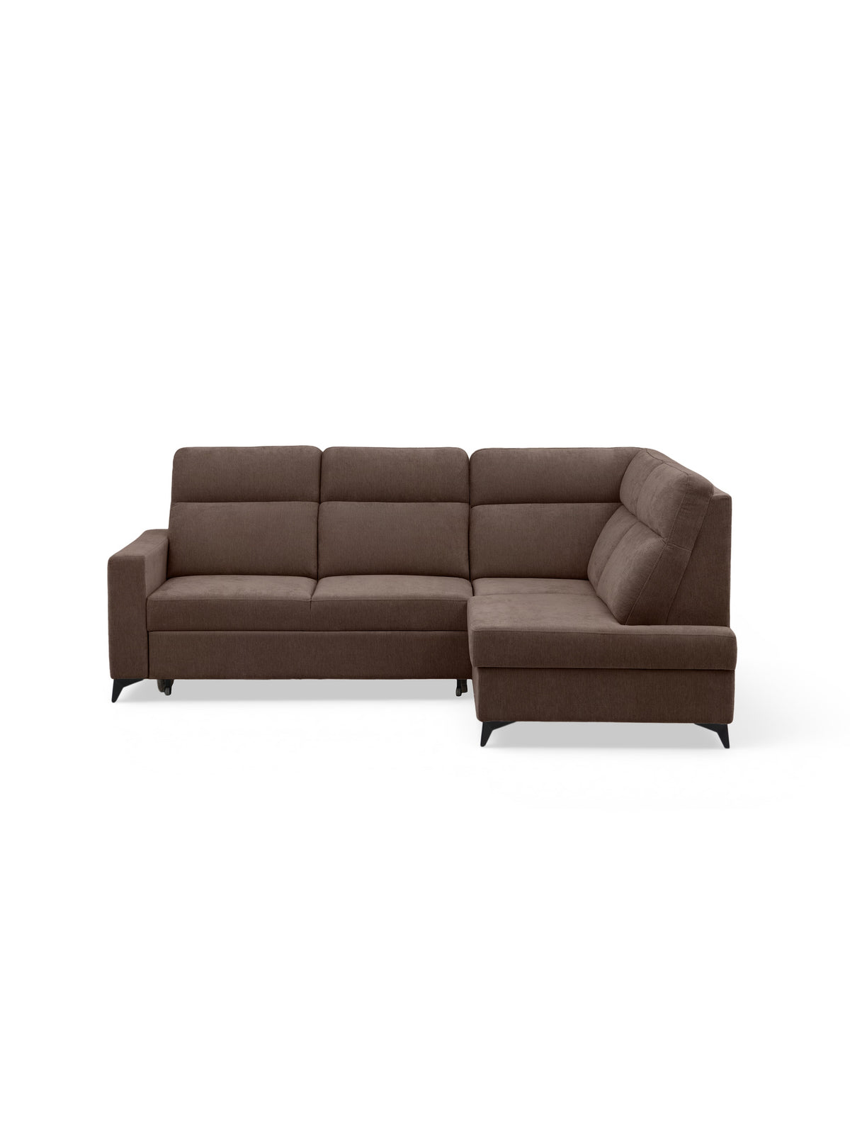 Colțar Lagato cu funcție de dormit pe partea dreaptă, material chenil maro Vibe 26, design modern