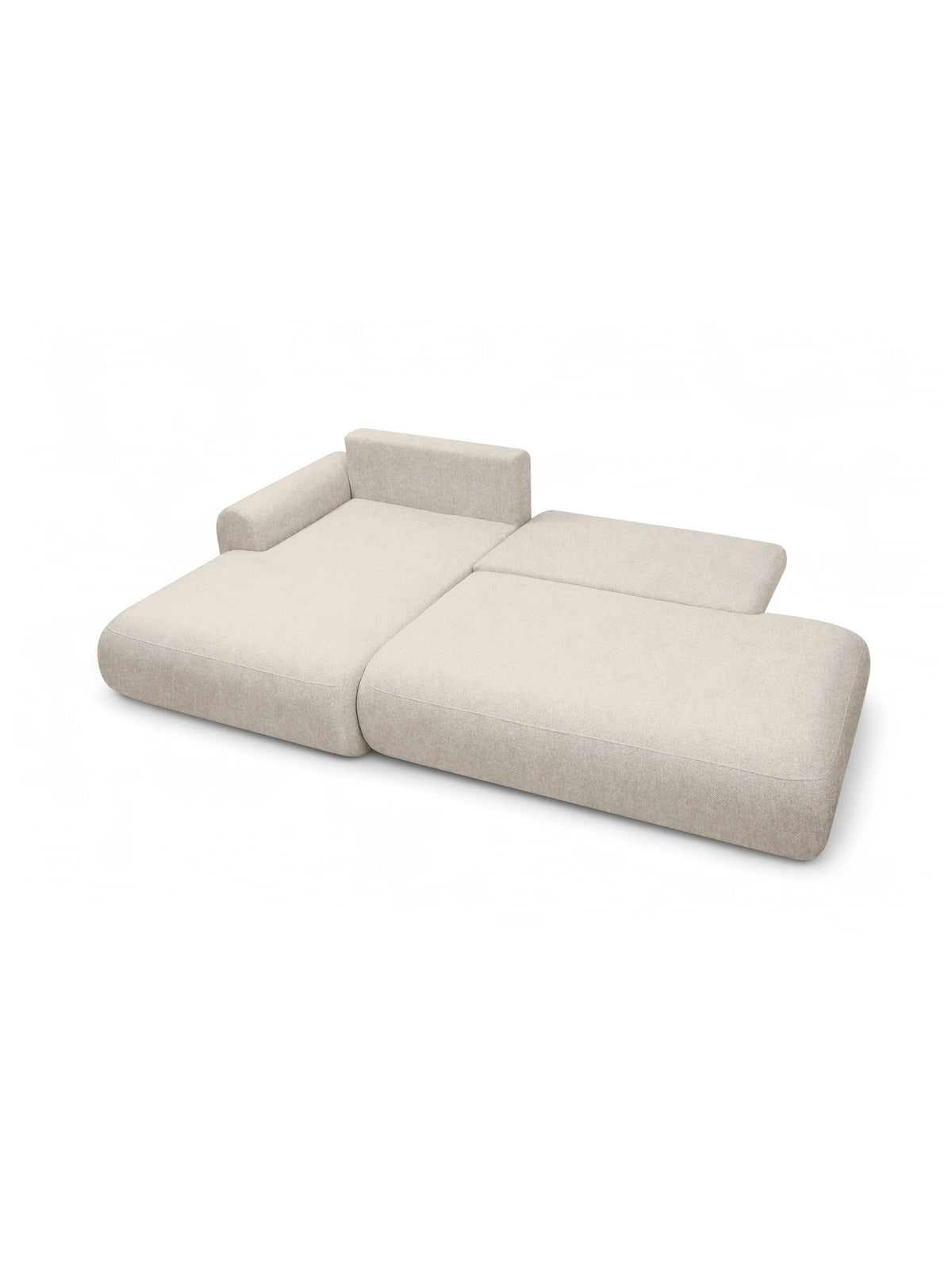 Colțar Lotulis L II stânga, bej deschis, material Vibe 06, extensibil pentru dormit