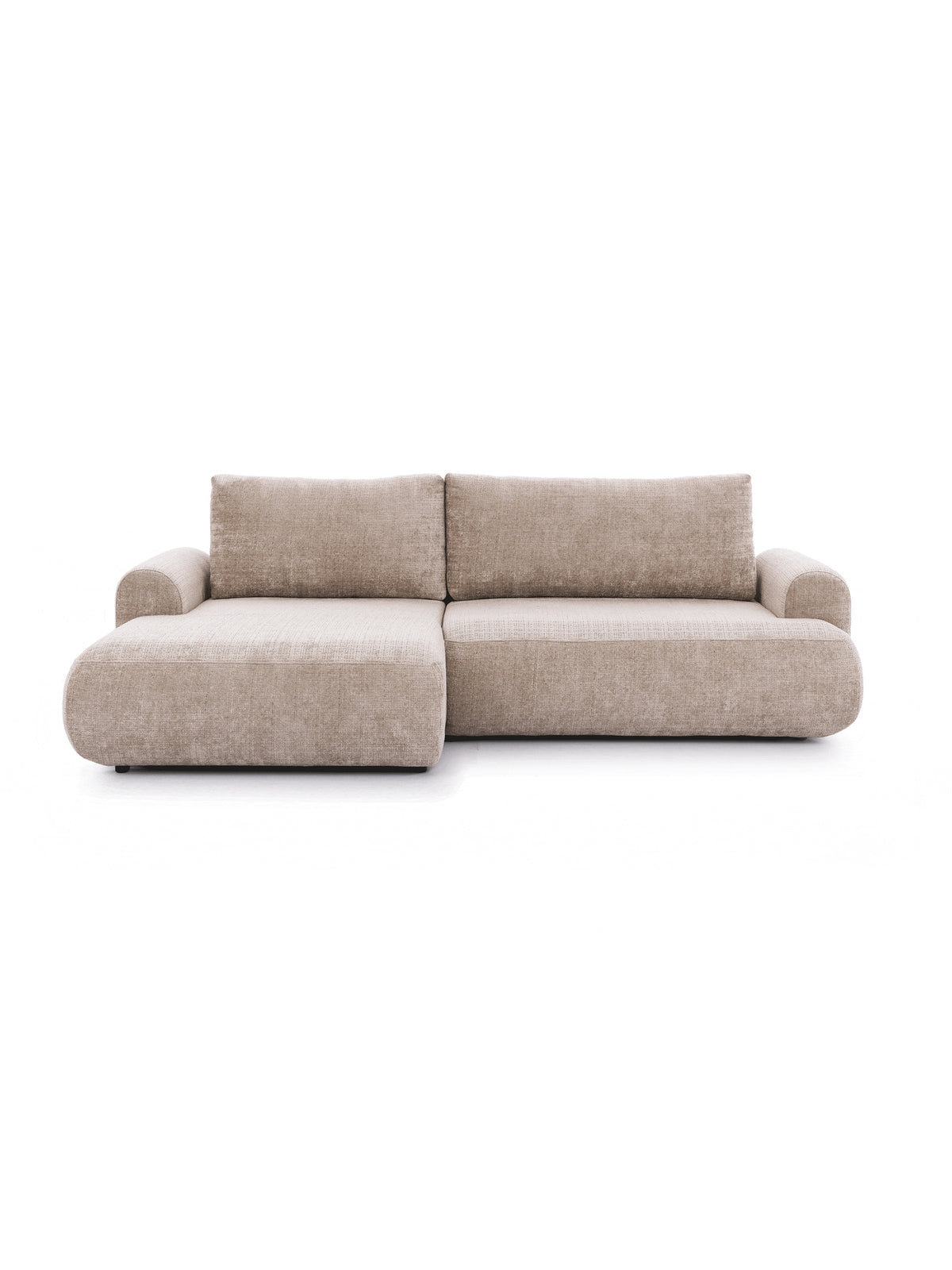 Colțar Lotulis Mini stânga, bej șenil Cremona 14, cu funcție de dormit, design modern