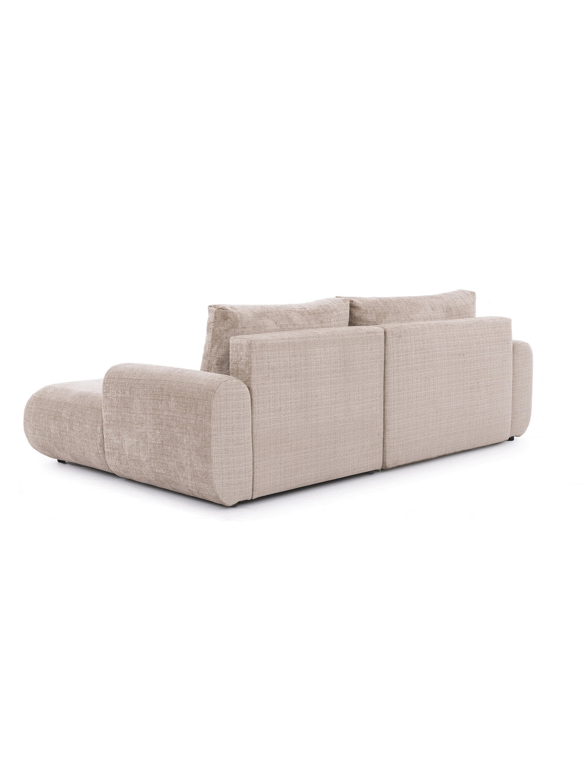 Colțar Lotulis Mini cu funcție de somn, pe partea dreaptă, bej, material szenil Cremona 14, vedere din spate
