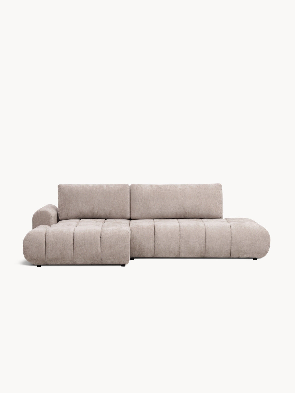 Colțar Lutario L II cu funcție de dormit, stânga, bej, material Vibe 08, modern