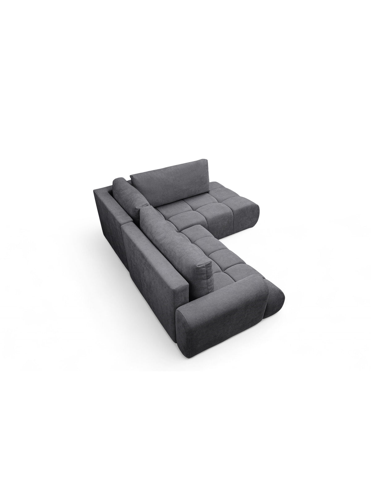 Colțar Lutario L pe dreapta, material szenil gri Vibe 95, design modern