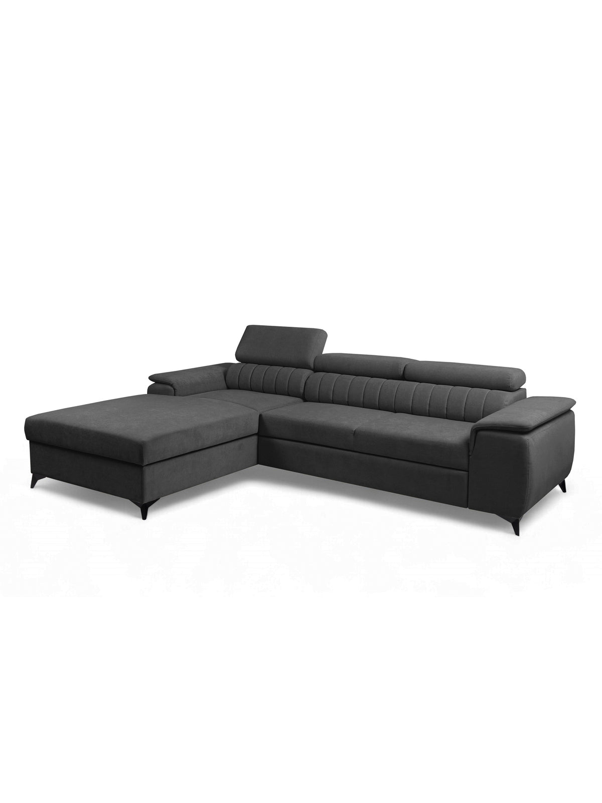 Colțar stânga Monrose Mini plus gri grafit Pretty 21 cu tetiere reglabile