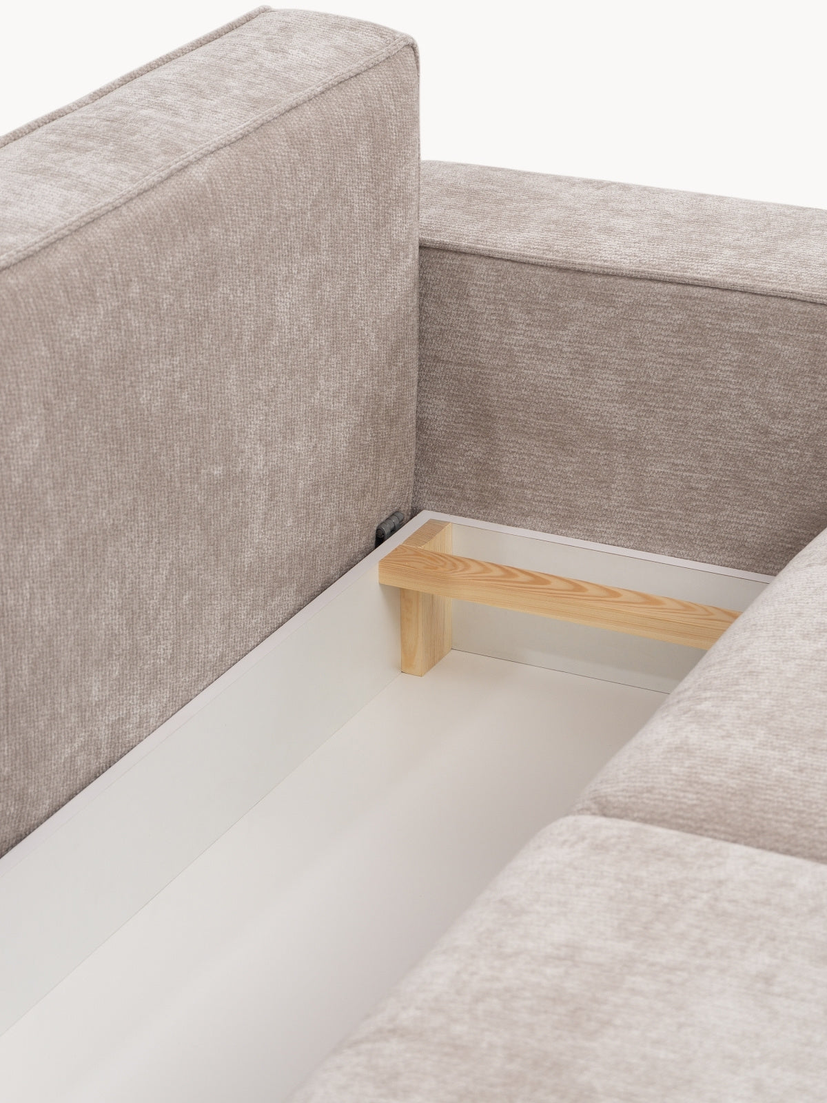 Naroznik rozkladany pentru camera de zi Livani L stânga - bej șenil Vibe 08 / Picioare negru
