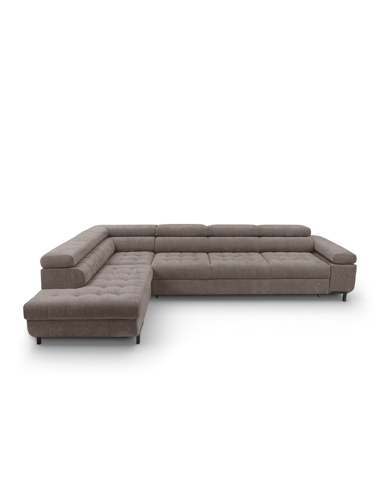 Colțar Tyrion Maxi stânga maro szenil Vibe 21 cu tetiere reglabile, design modern