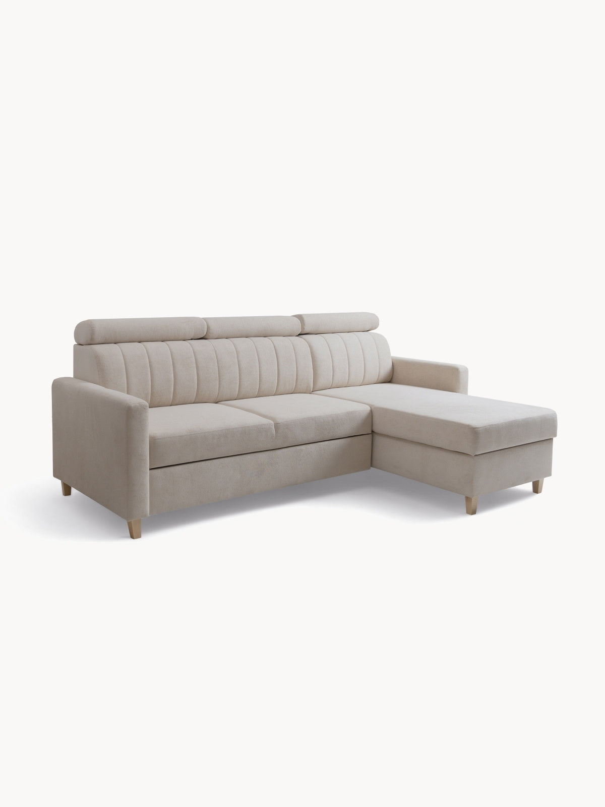 Colțar Vario bej cu funcție de dormit, aranjament universal, material Freya 210-03