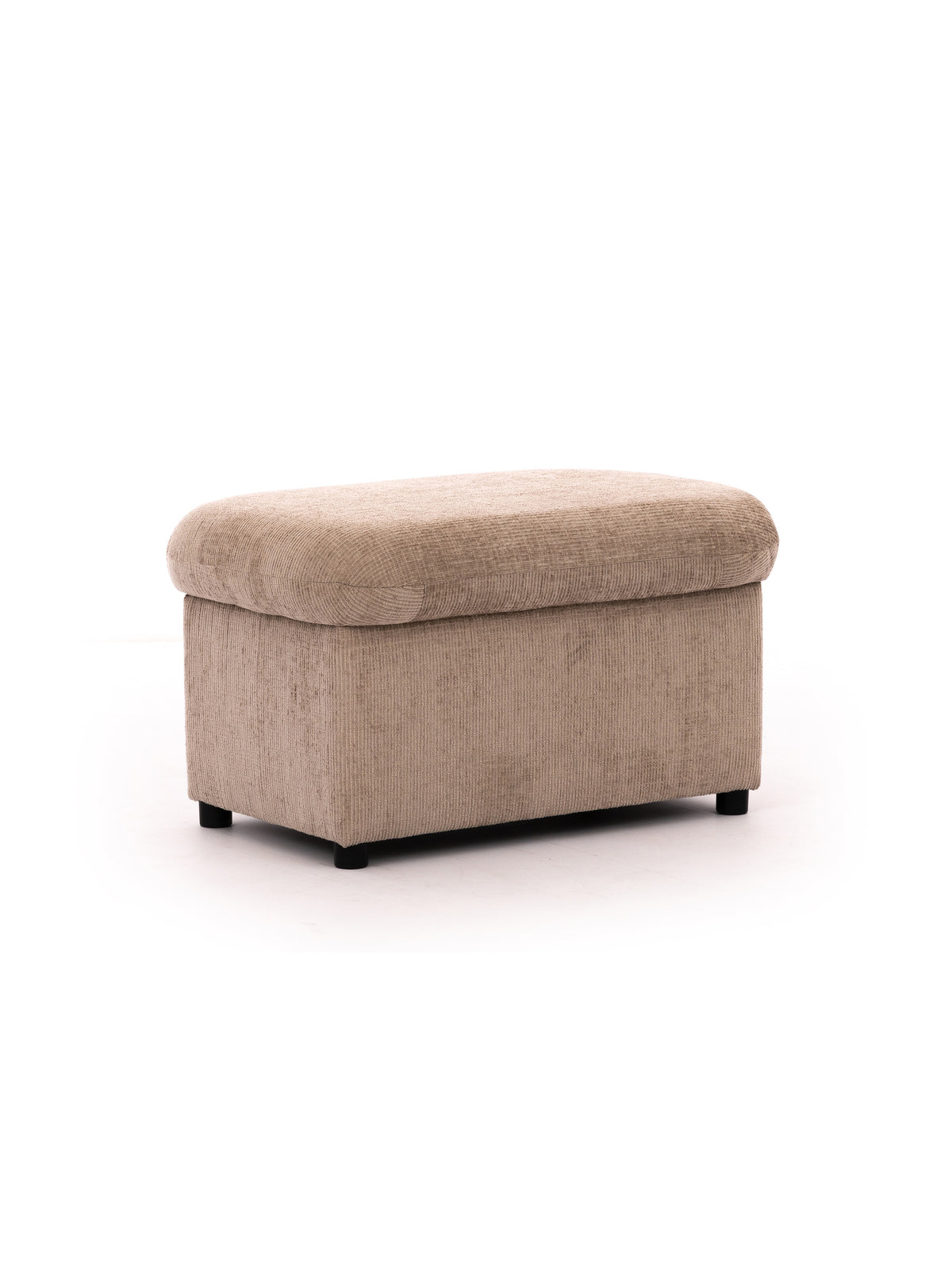 Taburet Masilio cu spațiu de depozitare, material bej, vedere frontală