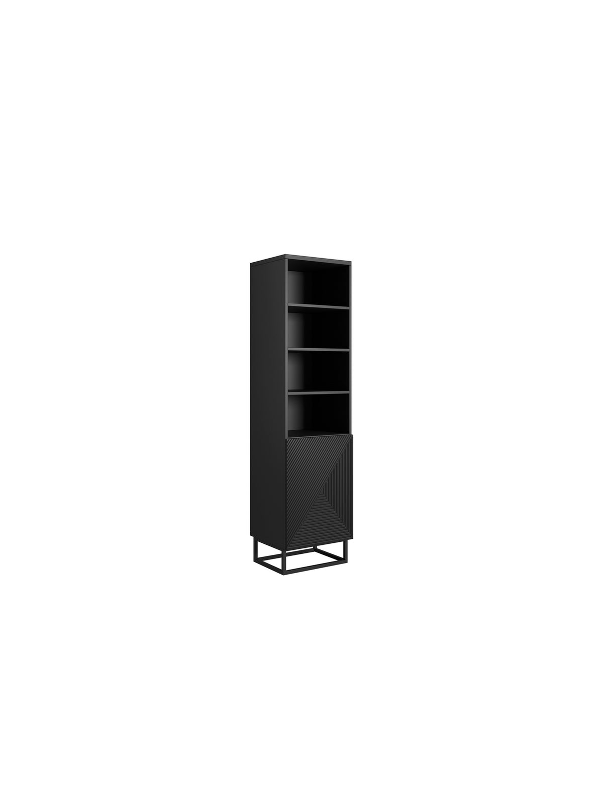 Regal Asha 50 cm pe soclu de metal - negru mat