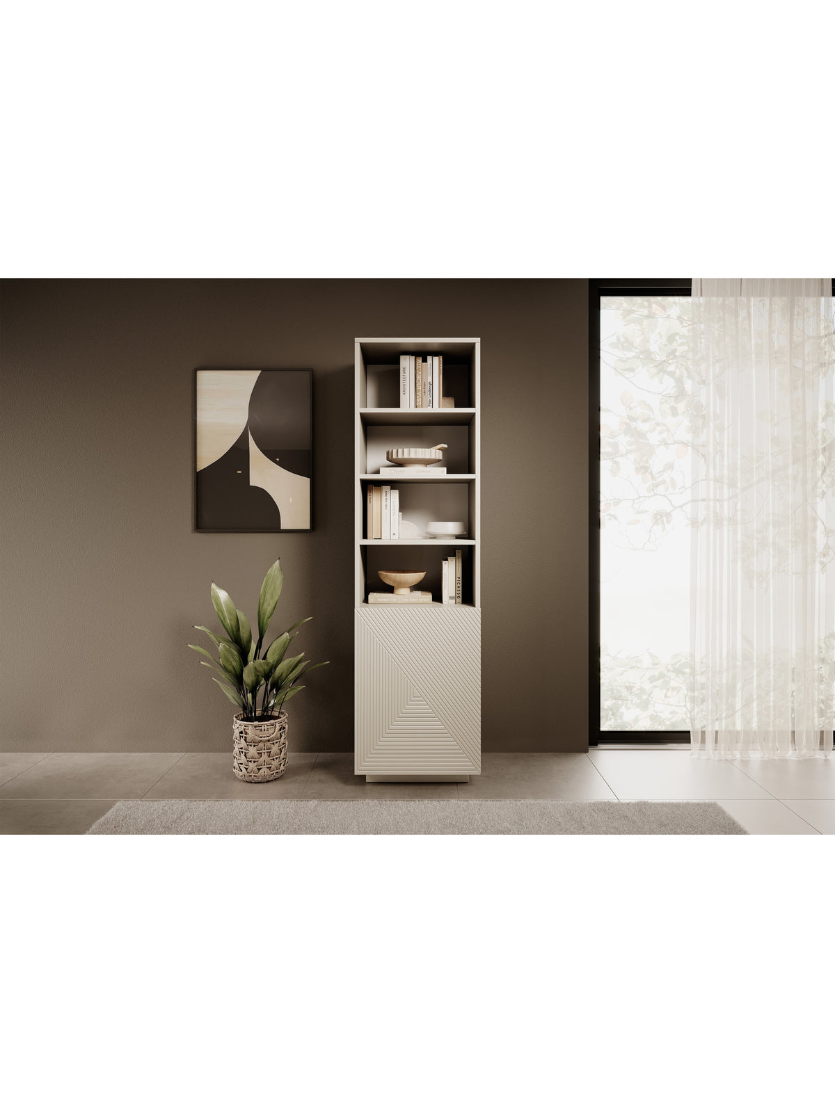 Regal Asha 50 cm z ryflowanym frontem - cașmir