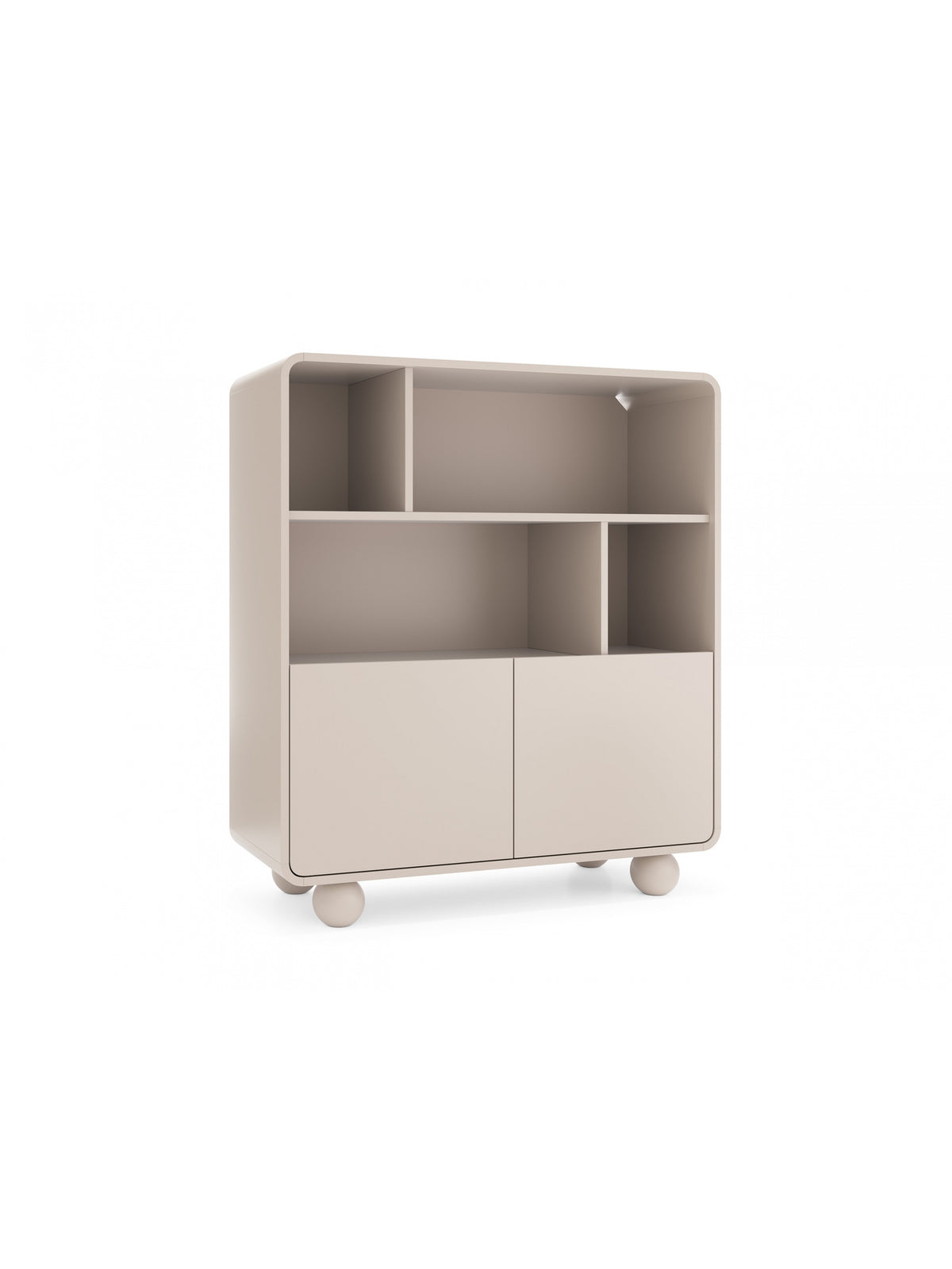 Raft deschis Vellino 108 cm culoare cashmere cu două uși și trei rafturi