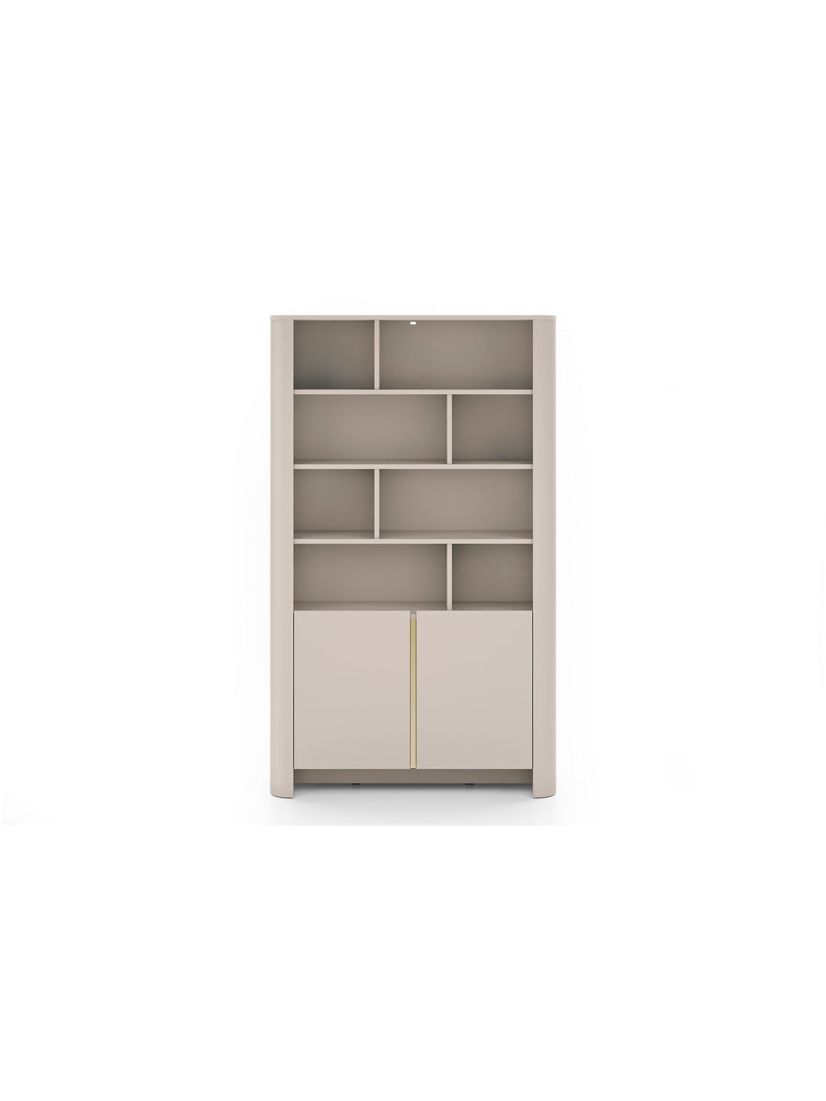Raft Sorrenti 103 cm cu două uși în culoare cașmir cu profil metalic auriu