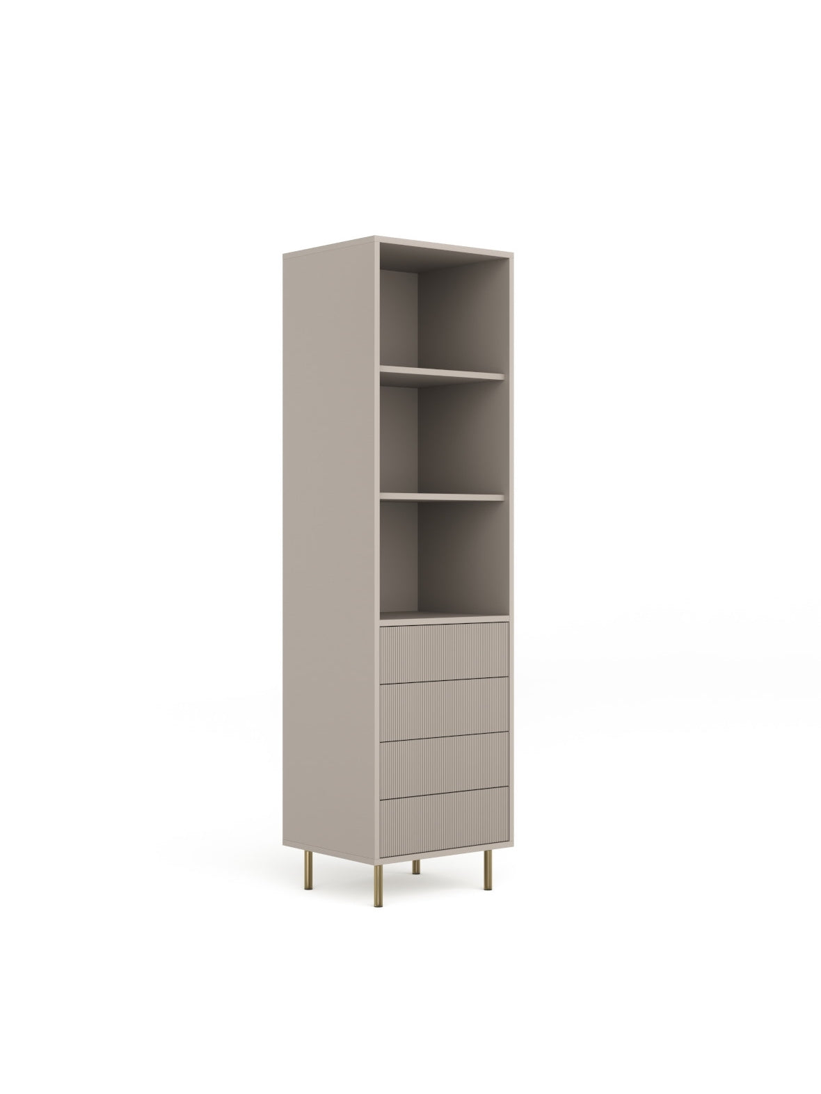 Regal mare Nubo 53 cm cu sertare - cașmir / picioare aurii