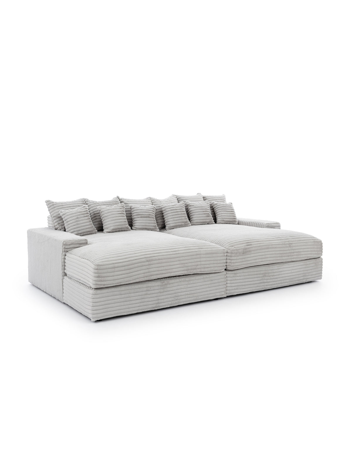 Canapea Warmi gri plus Tilia 83 cu șezut adânc și perne decorative