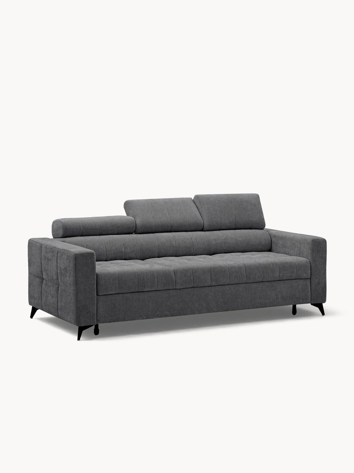Canapea Nardo extensibilă din material szenil gri Vibe 95, vedere frontală