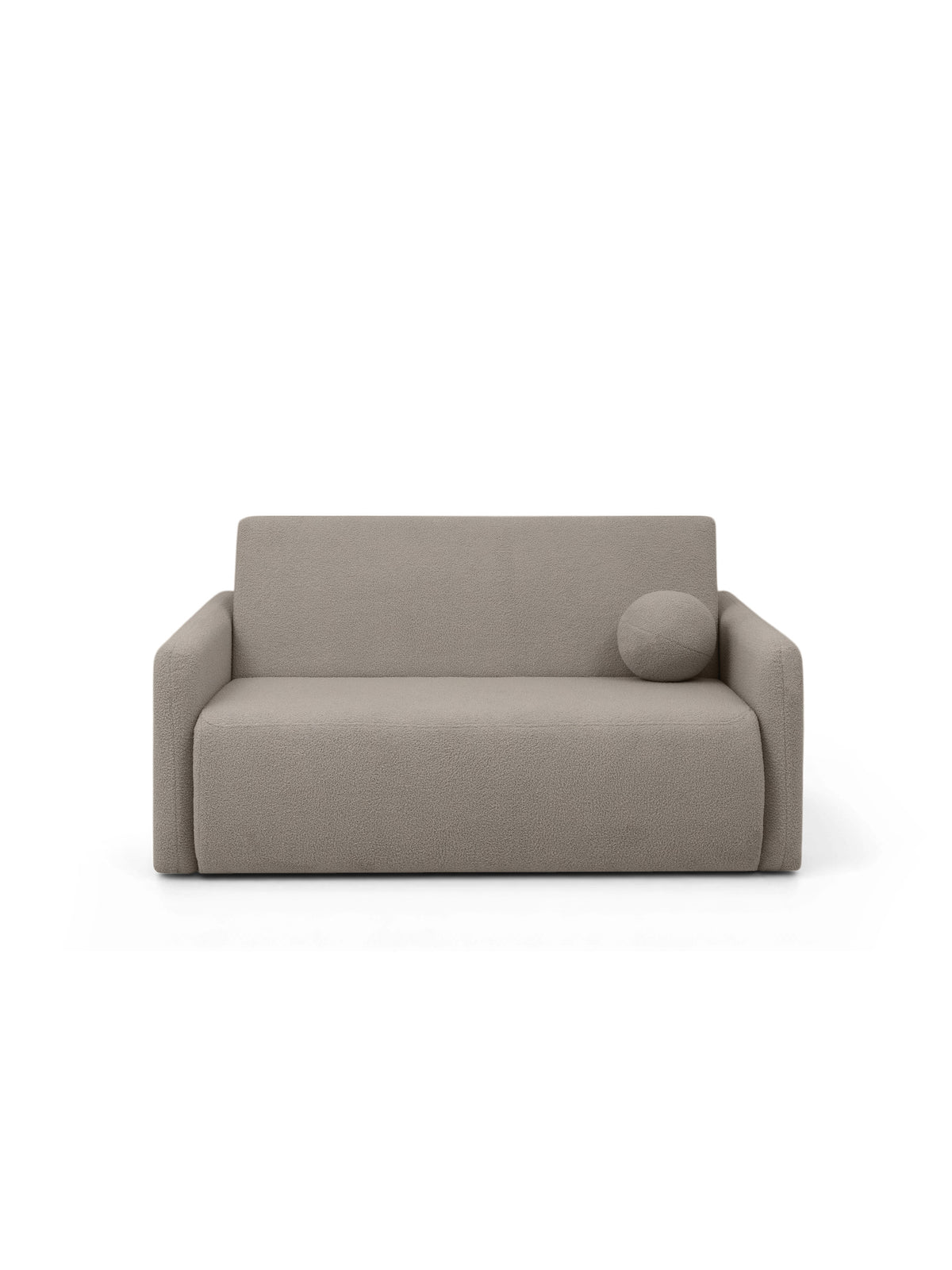 Canapea extensibilă Nido trei locuri 140 cm bej boucle cu spațiu depozitare și pernă