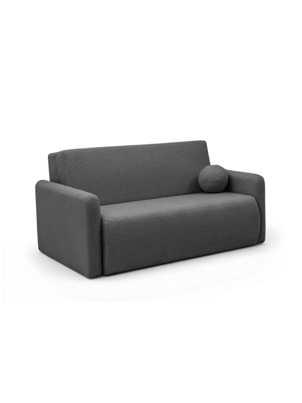 Canapea extensibilă Nido, trei locuri, 140 cm, material boucle gri Quelle 92, vedere frontală