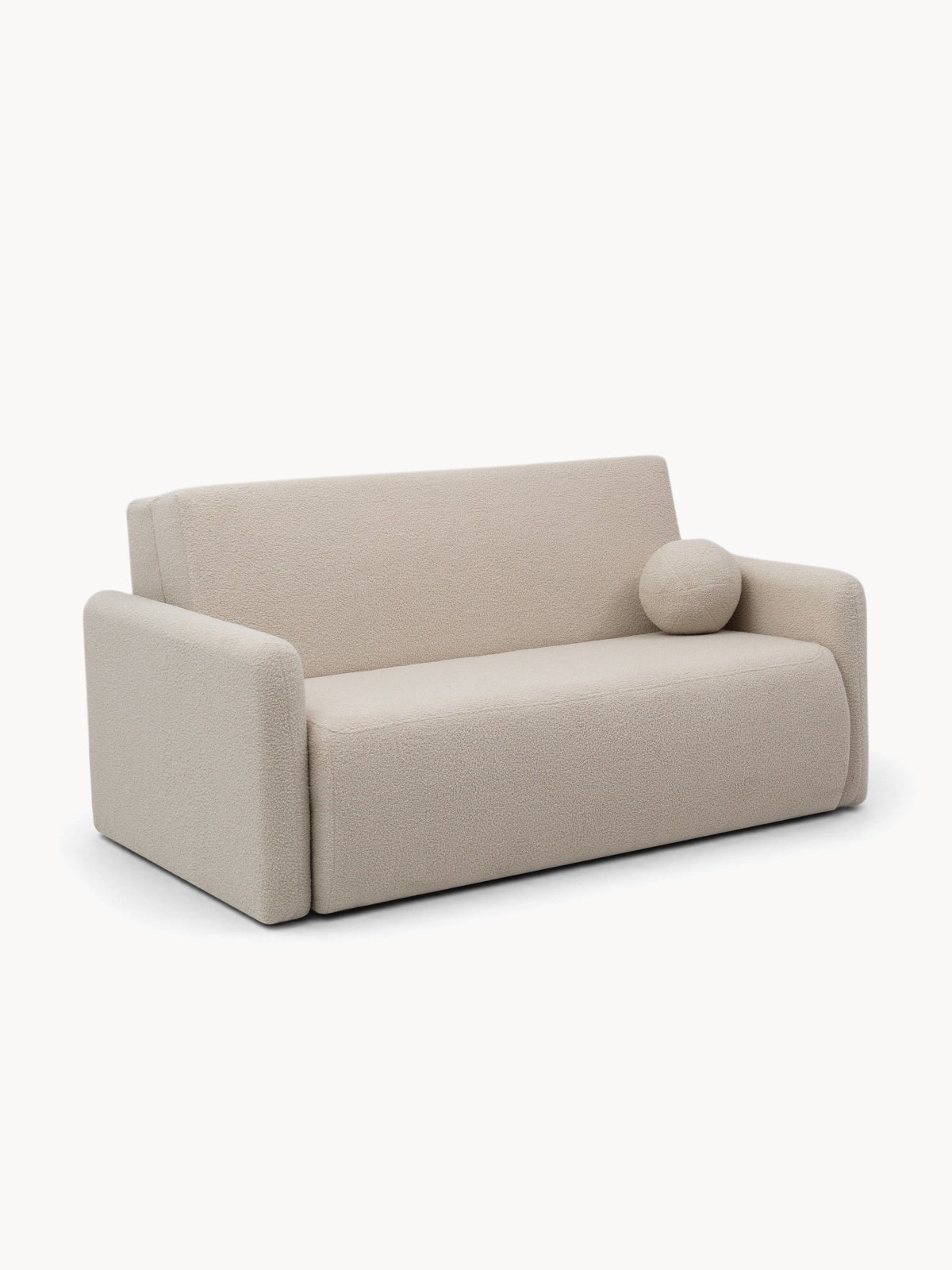 Canapea rozkladana Nido trei cifre 140 cm cu spațiu de depozitare - clar bej boucle Quelle 03