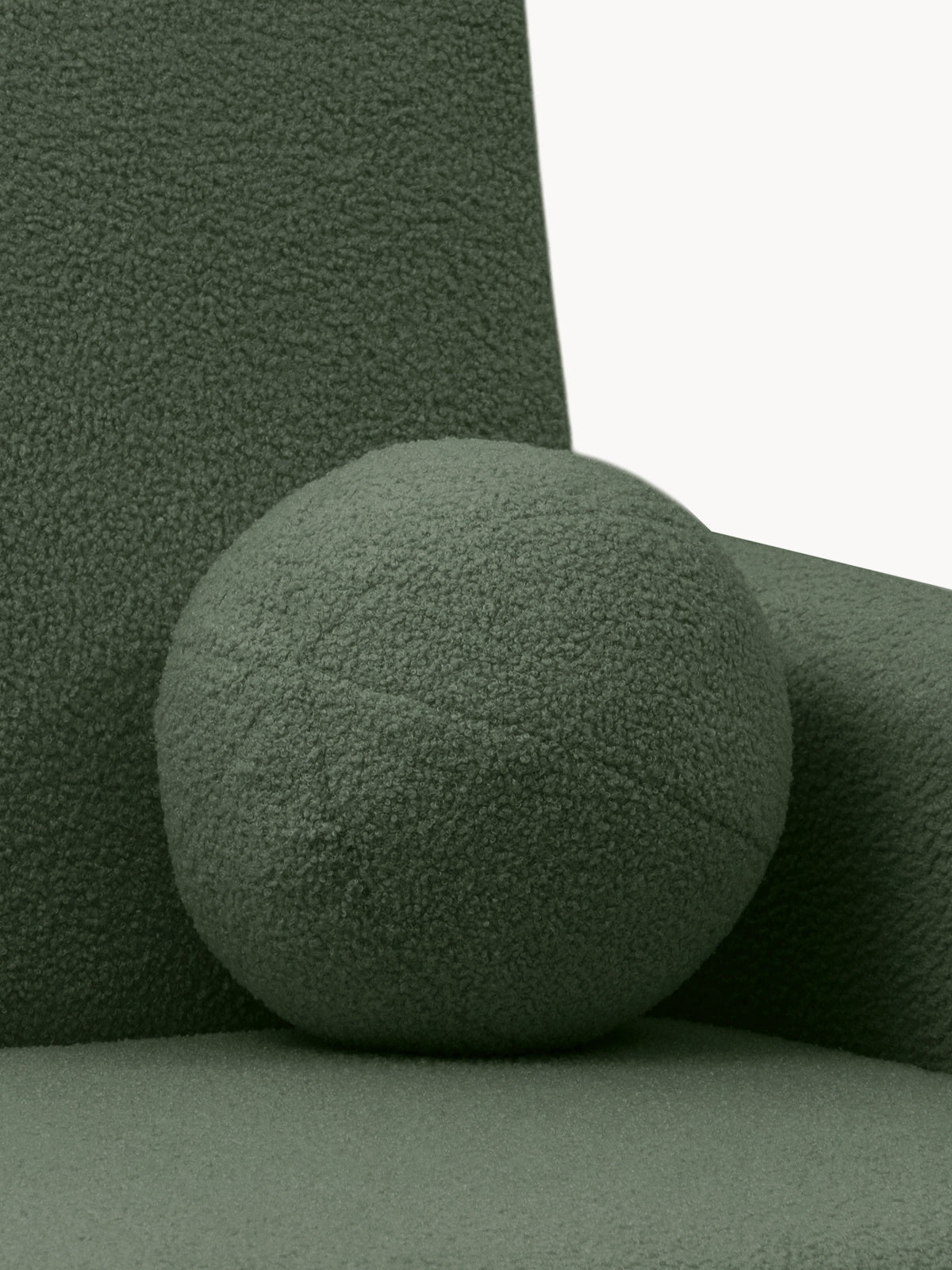 Canapea extensibilă Nido trei locuri 140 cm verde boucle, detaliu pernă