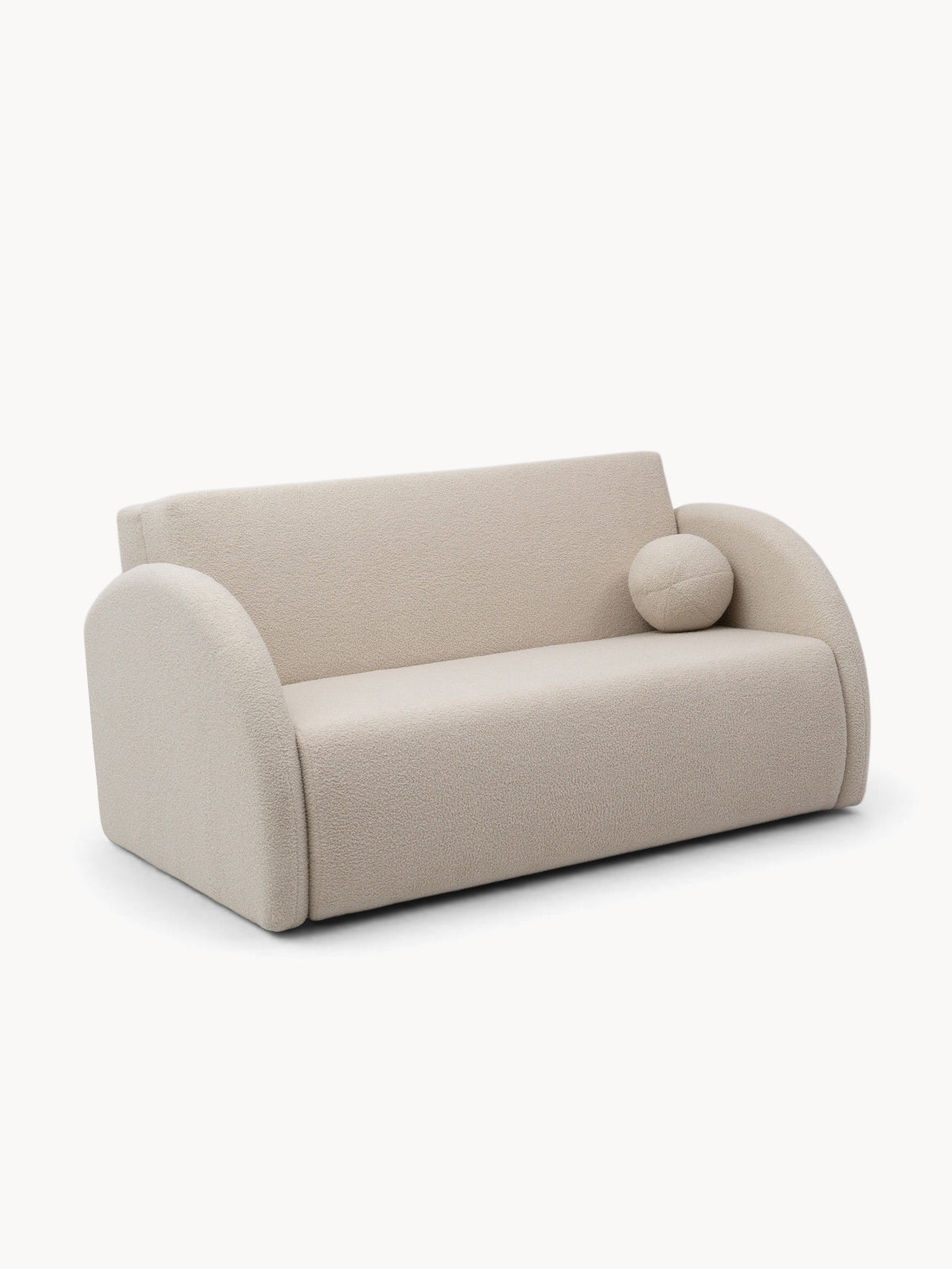 Canapea rozkladana Nubi trei cifre 140 cm cu spațiu de depozitare - clar bej boucle Quelle 03